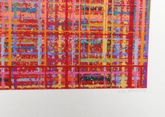 Reflexión III, serigrafía geométrica abstracta de Jim Bruss