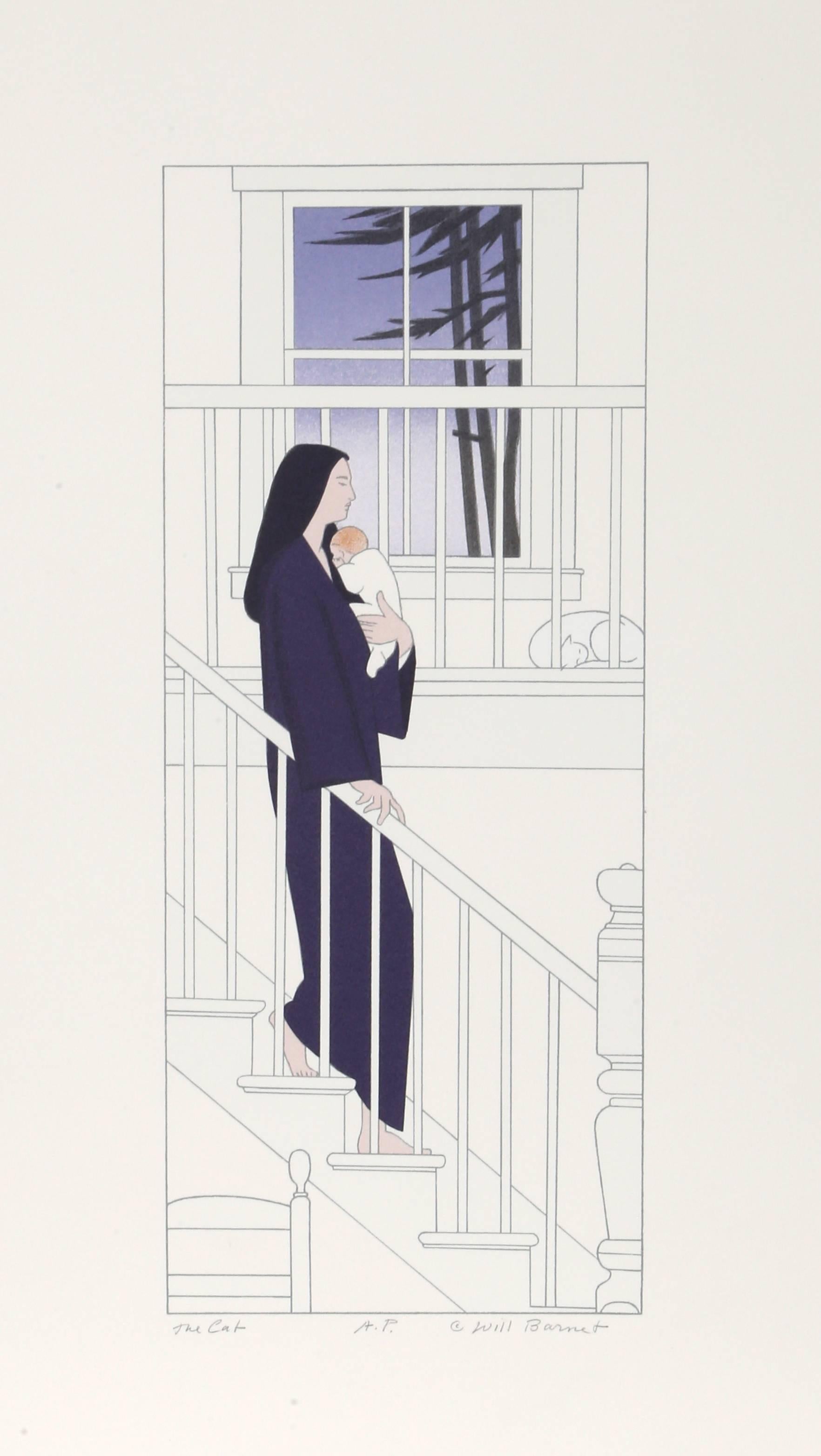 The Cat, Signed Print by Will Barnet