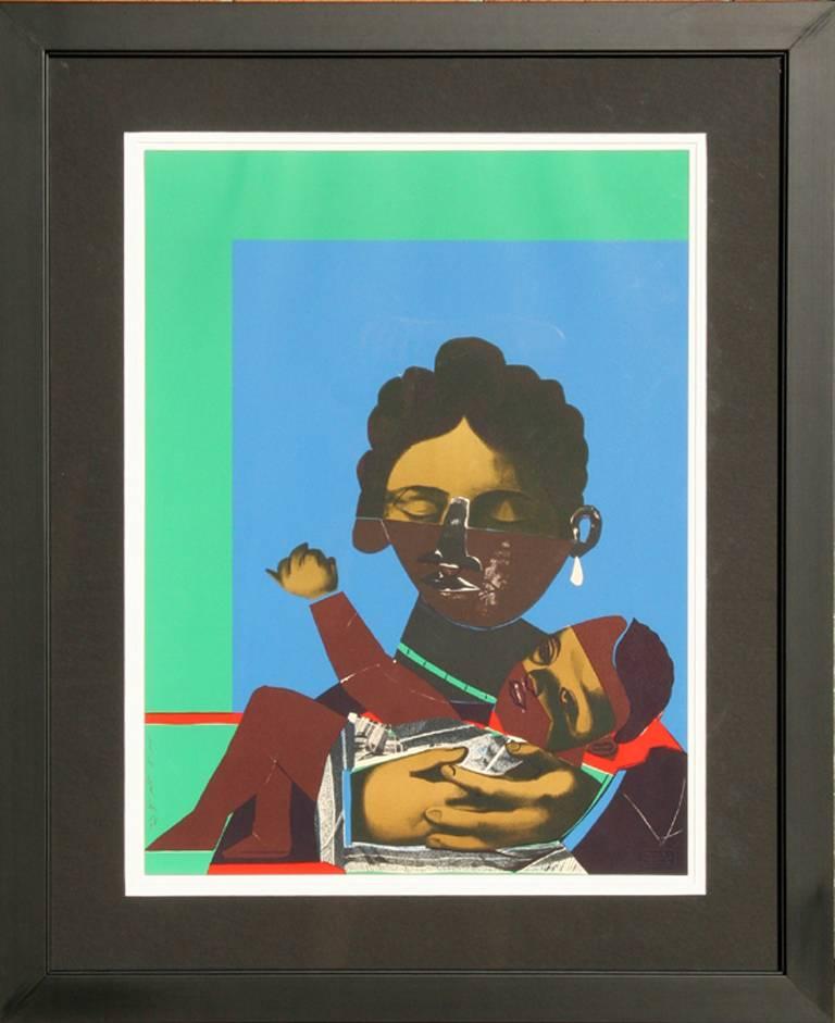 Romare Bearden Figurative Print - Mother and Child