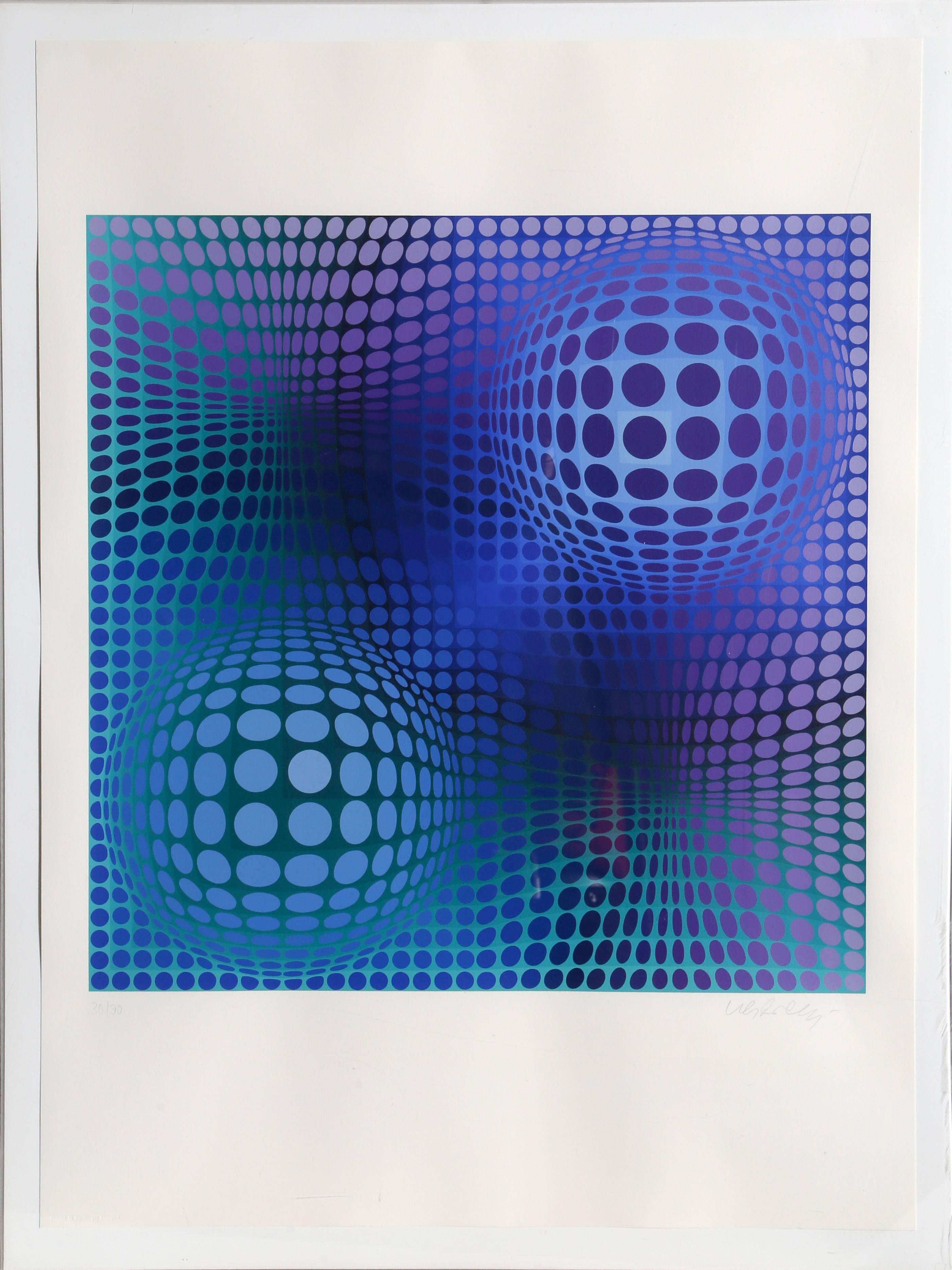 Victor Vasarely Abstract Print - Feny from Homage to Picasso, OP Art Silkscreen