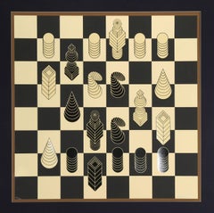 Chessboard, Framed Screenprint by Vasarely 1975
