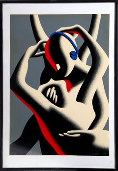 Love in Stereo, Framed Surrealist Screenprint by Mark Kostabi