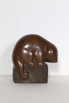 Opossum, Resin and Patina Sculpture by Marian Weisberg