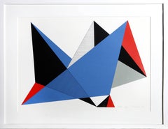 Dallas, Geometric Abstract Silkscreen by Jean-Marie Haessle