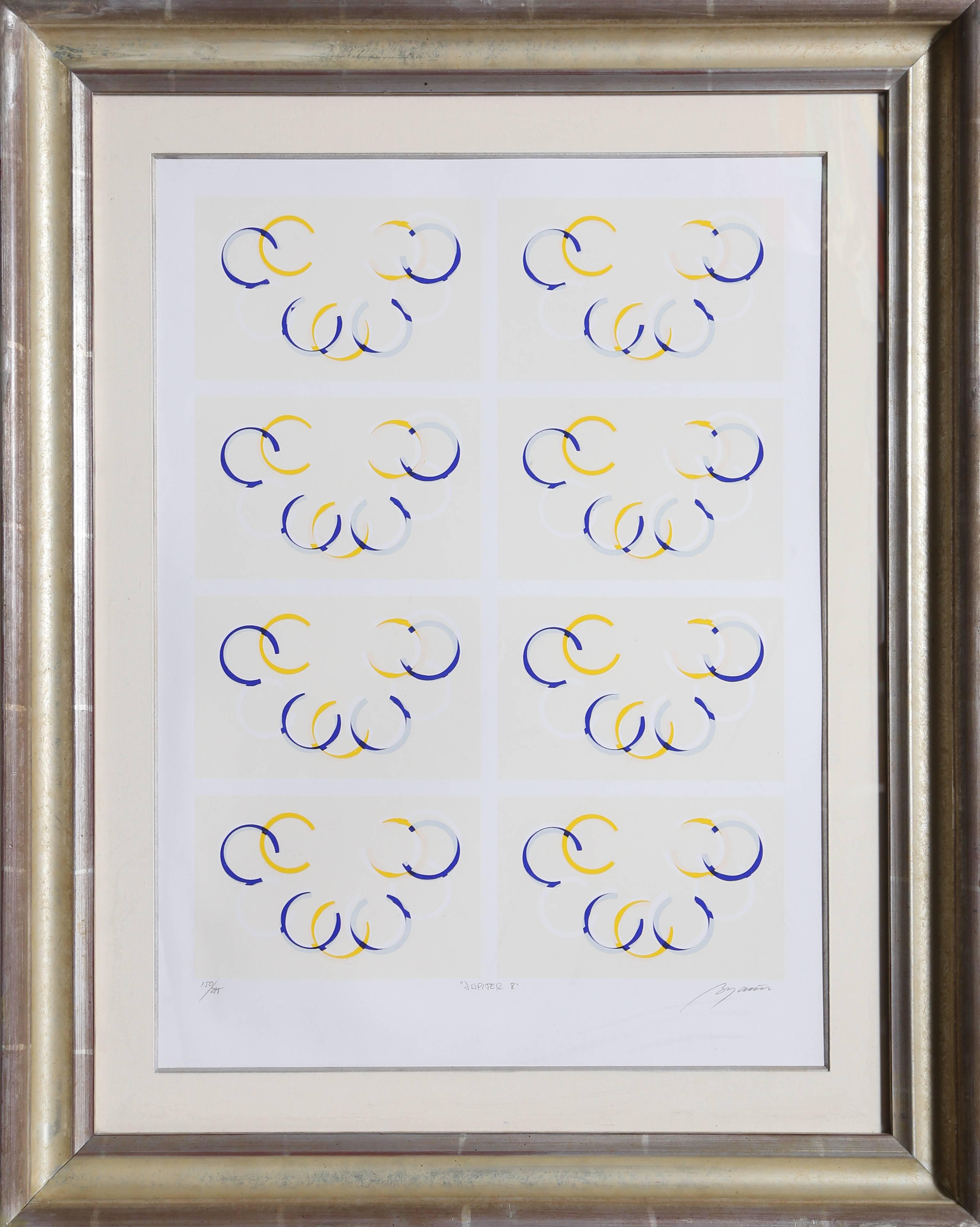 Rafael Bogarin Abstract Print - Jupiter 8, Framed Minimalist Silkscreen by Bogarin