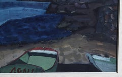 Monhegan Cove, Impressionist Gouache Painting by Joseph Solman 1937