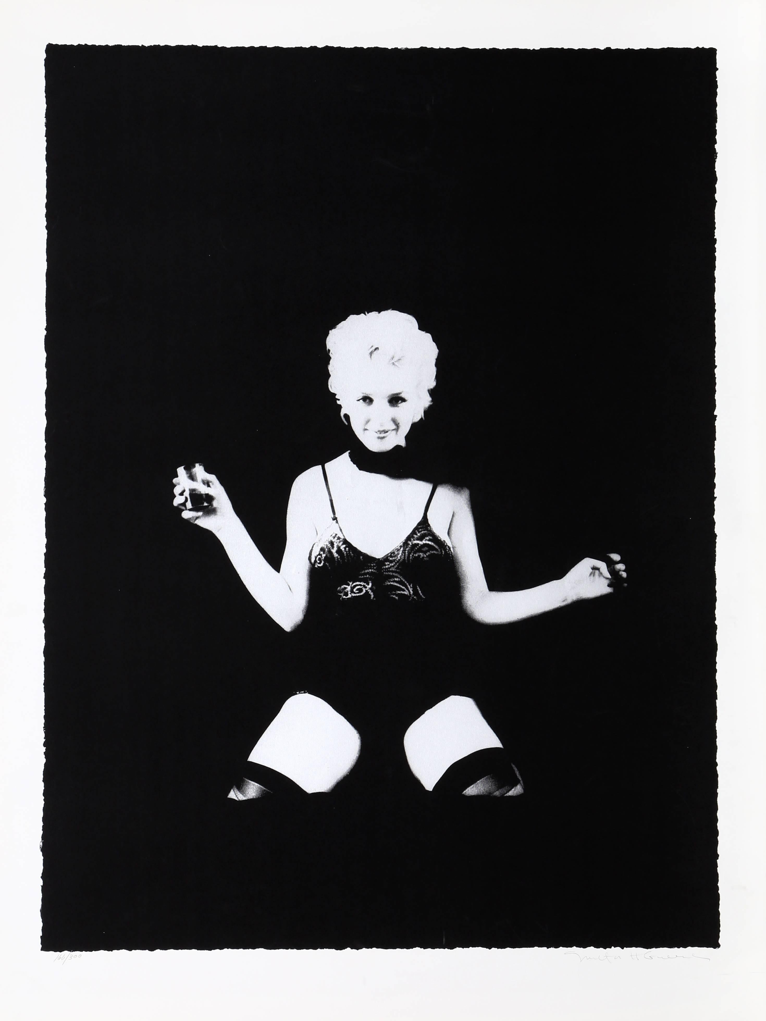 Milton H. Greene Portrait Photograph - Marilyn Monroe "A Little Drink" from the Black Sitting
