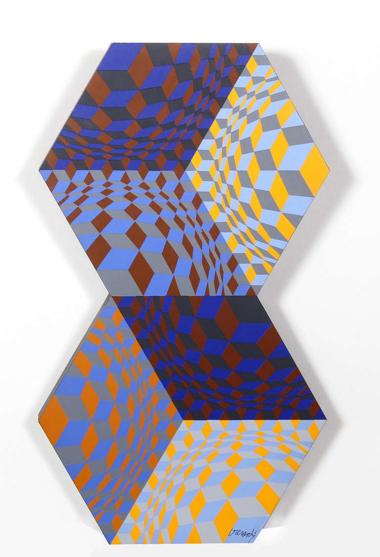 Bouilloires:: sculpture d'art OP de Vasarely - Op Art Sculpture par Victor Vasarely