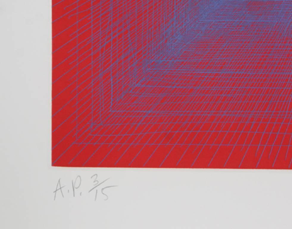 Summer Suite (Red with Blue) - Print by Richard Anuszkiewicz