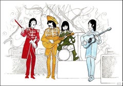 "The Beatles - Sgt. Peppers Lonely Hearts Club Band" Lithograph by Al Hirschfeld