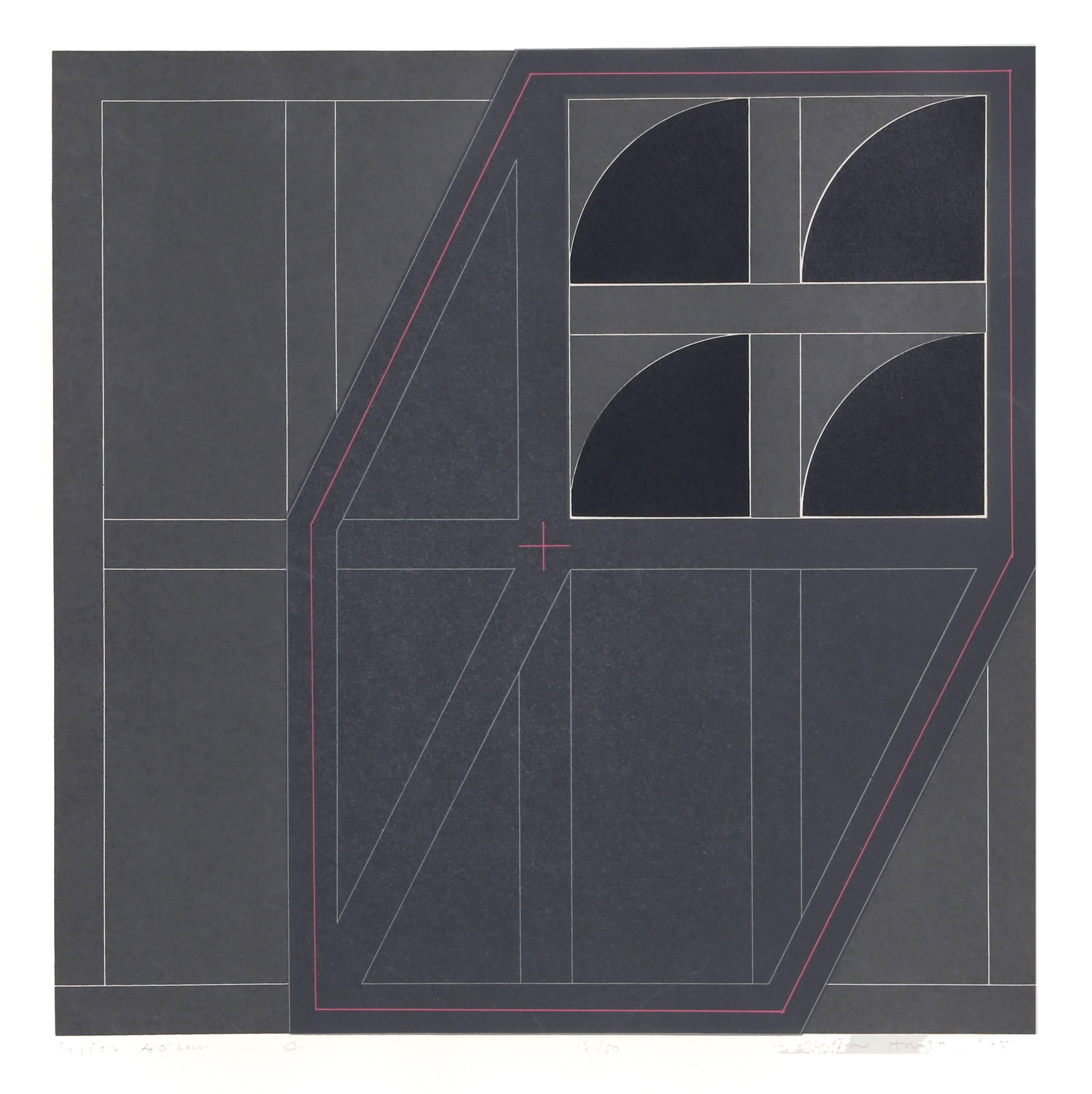 Série 40 C, sérigraphie géométrique abstraite de Gordon House en vente 1