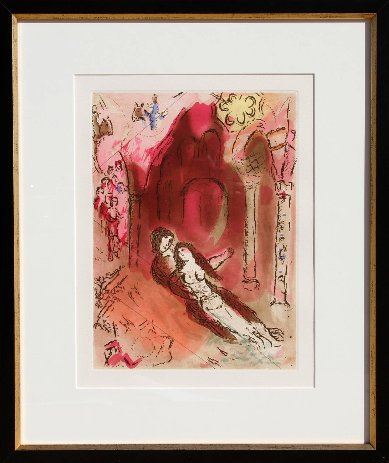 (after) Marc Chagall Figurative Print - Granada, Modern Framed Etching by Marc Chagall