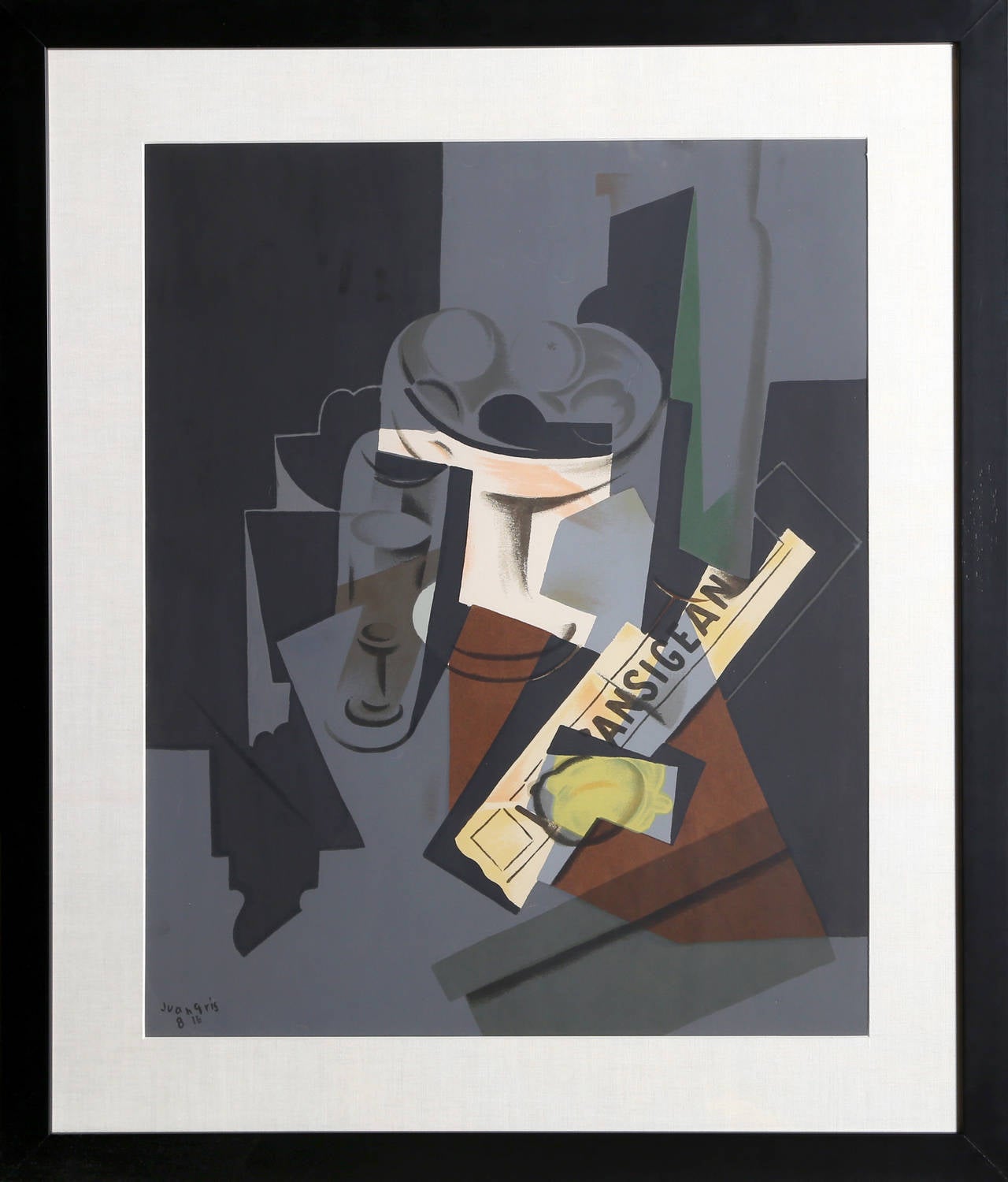 (after) Juan Gris Still-Life Print - Still Life with Lemon, Cubist Screenprint after Jaun Gris