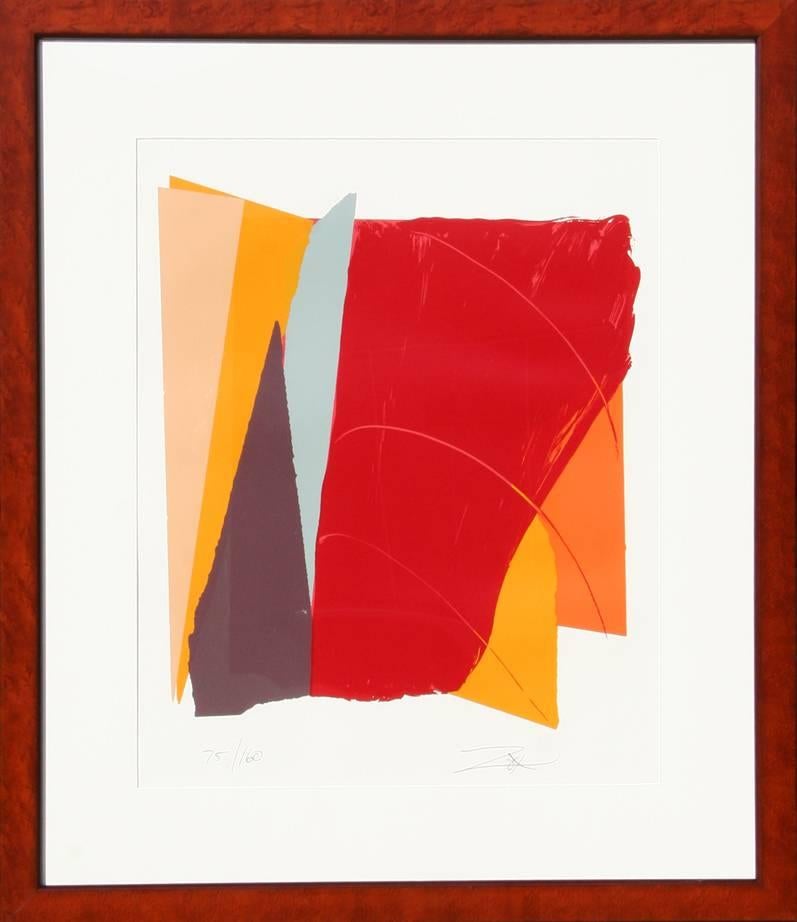 Larry Zox Abstract Print - Red Line I