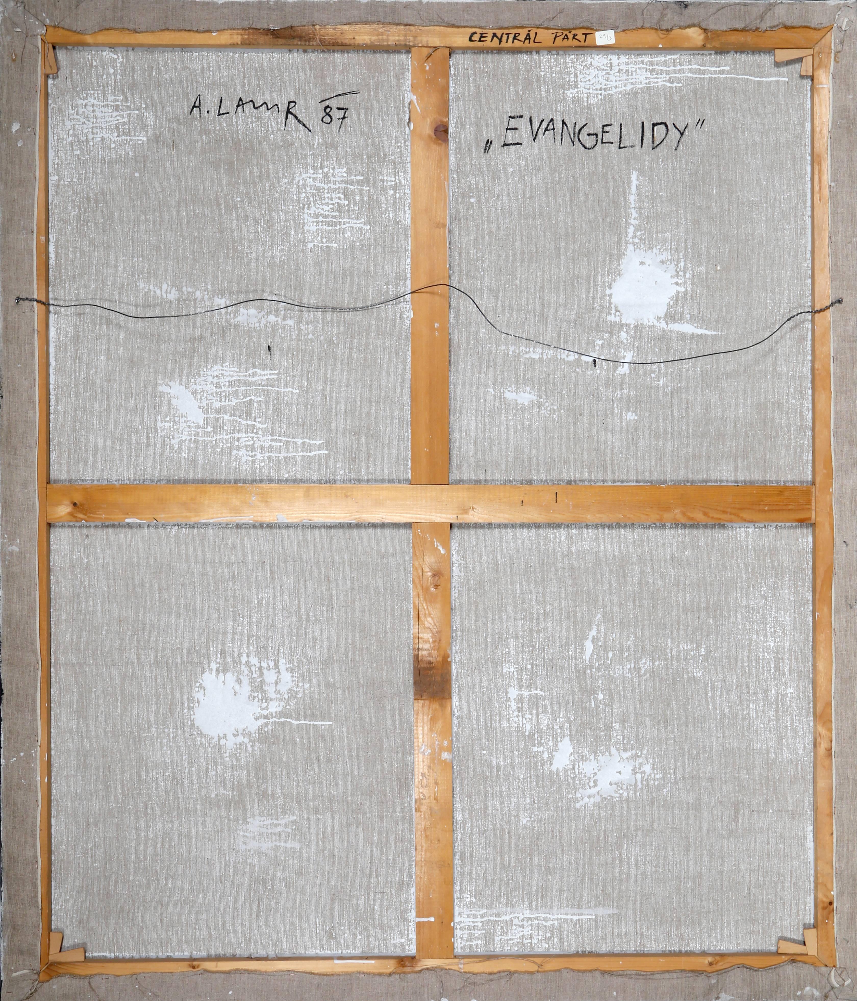 Evangelidy, Triptych of Three Large Paintings by Ales Lamr 4