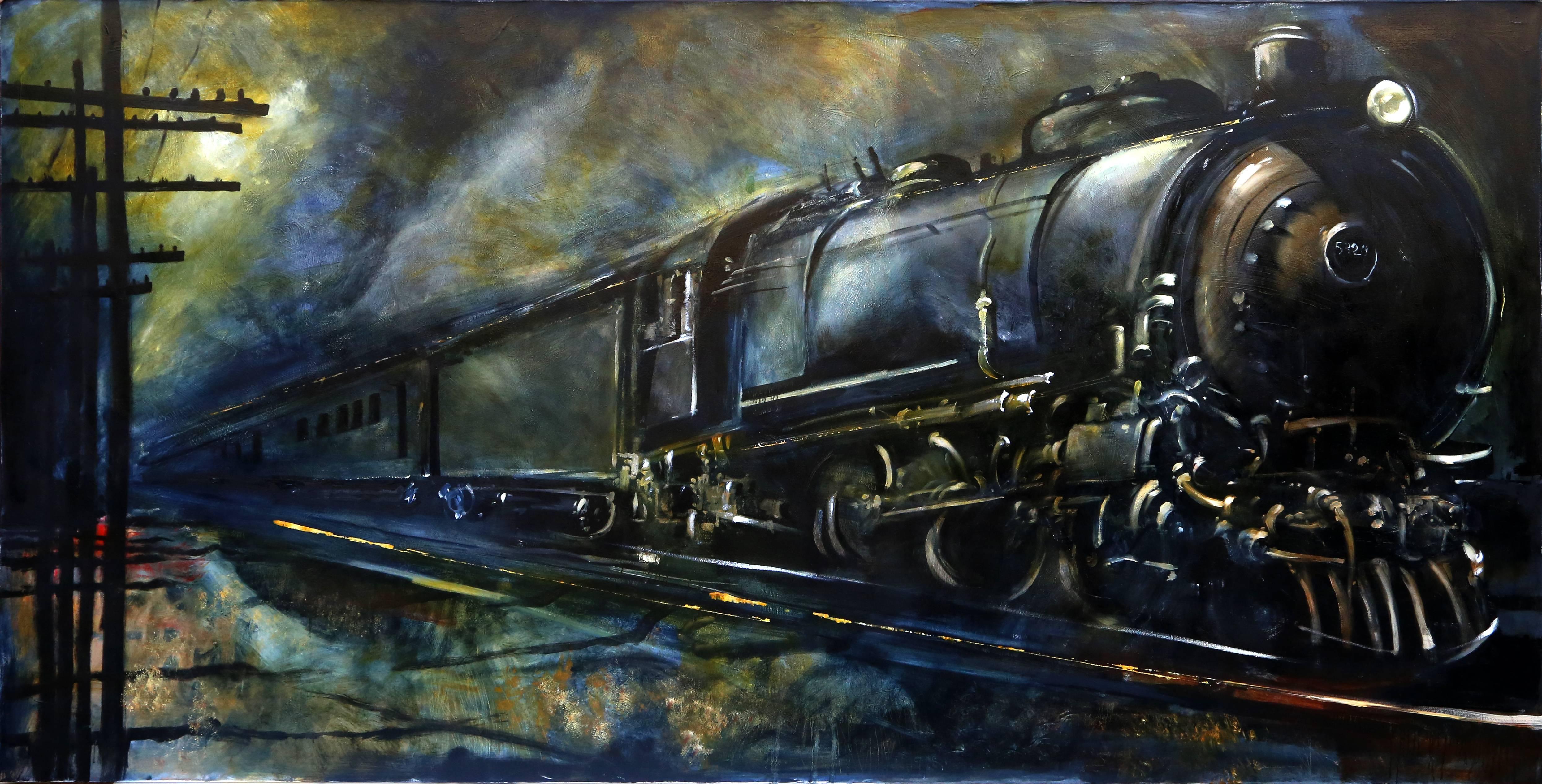 Michael Paraskevas Figurative Painting - Locomotive