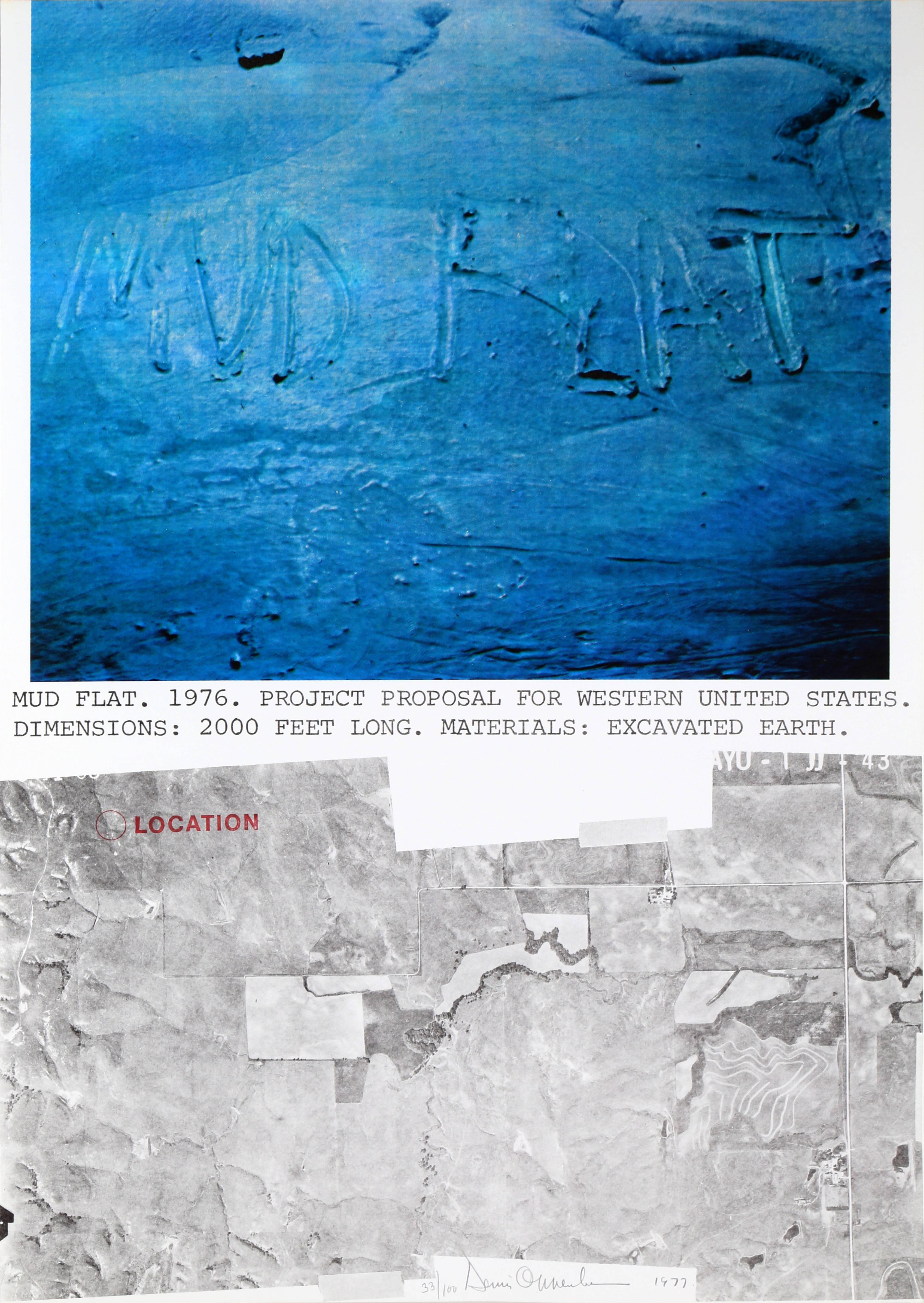 Dennis A. Oppenheim Landscape Print - Mud Flat, Contemporary Lithograph by Dennis Oppenheim