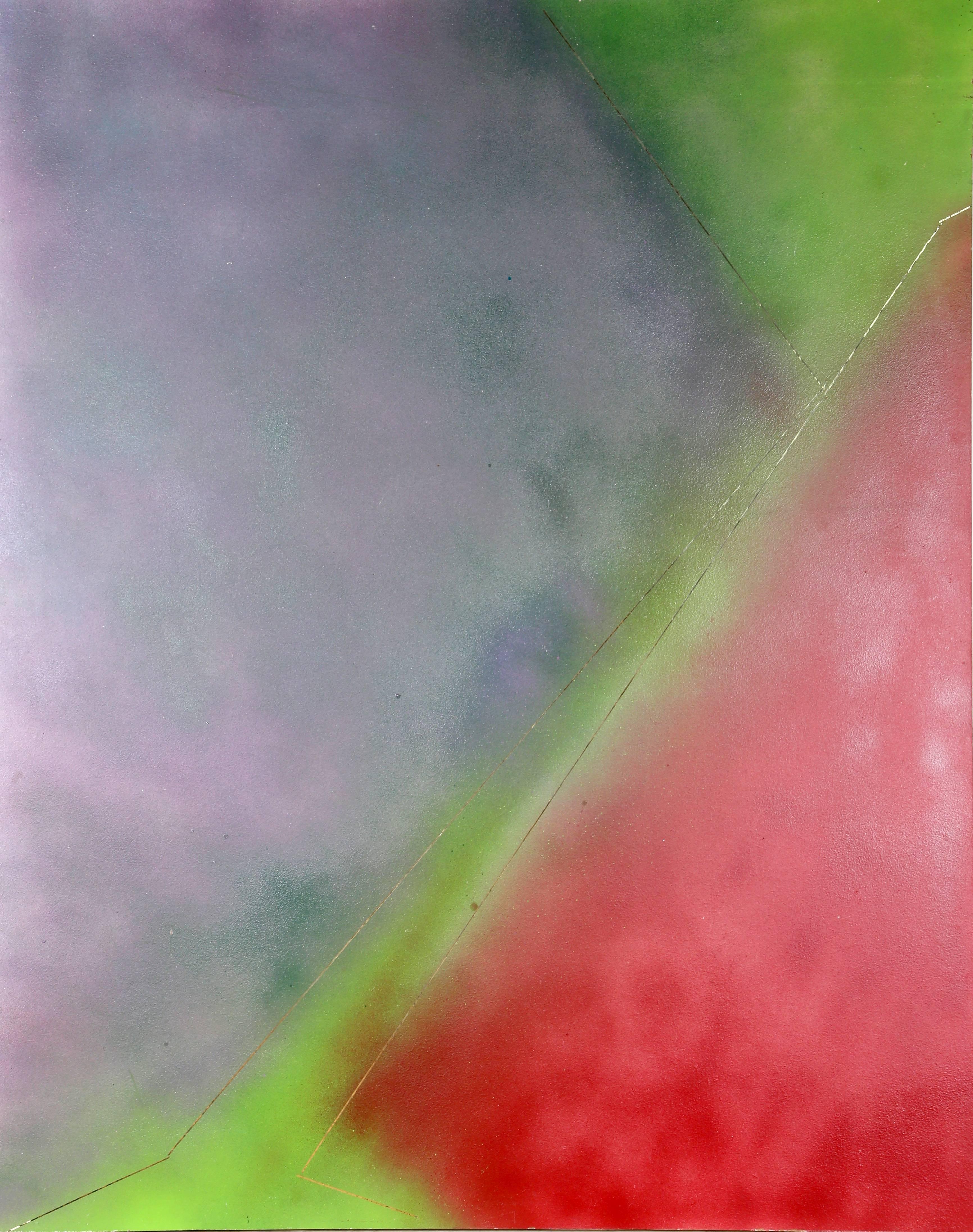 Abstract in Purple, Green and Red - Abstract Painting by Paul von Ringelheim