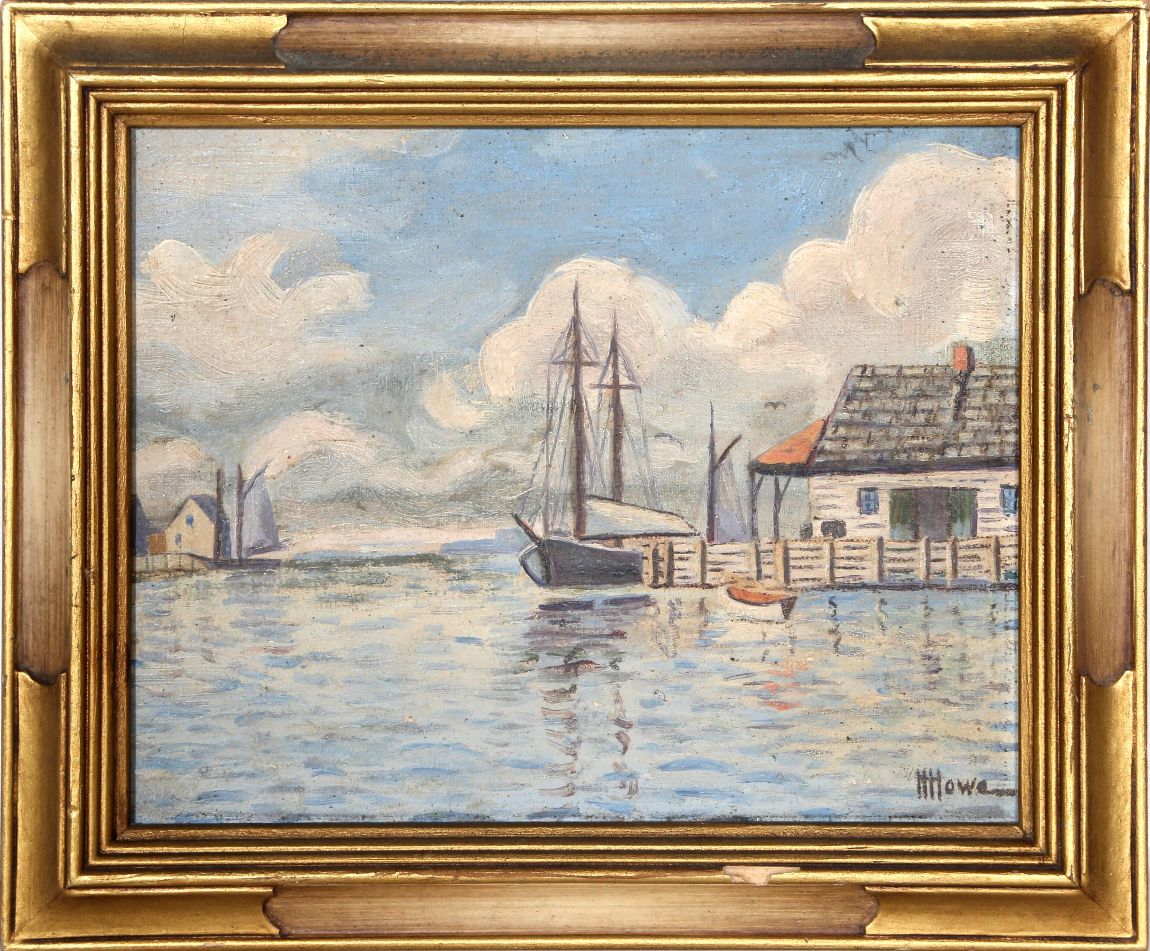Harry H. Howe Landscape Painting - Wharf - Gloucester, Massachussetts