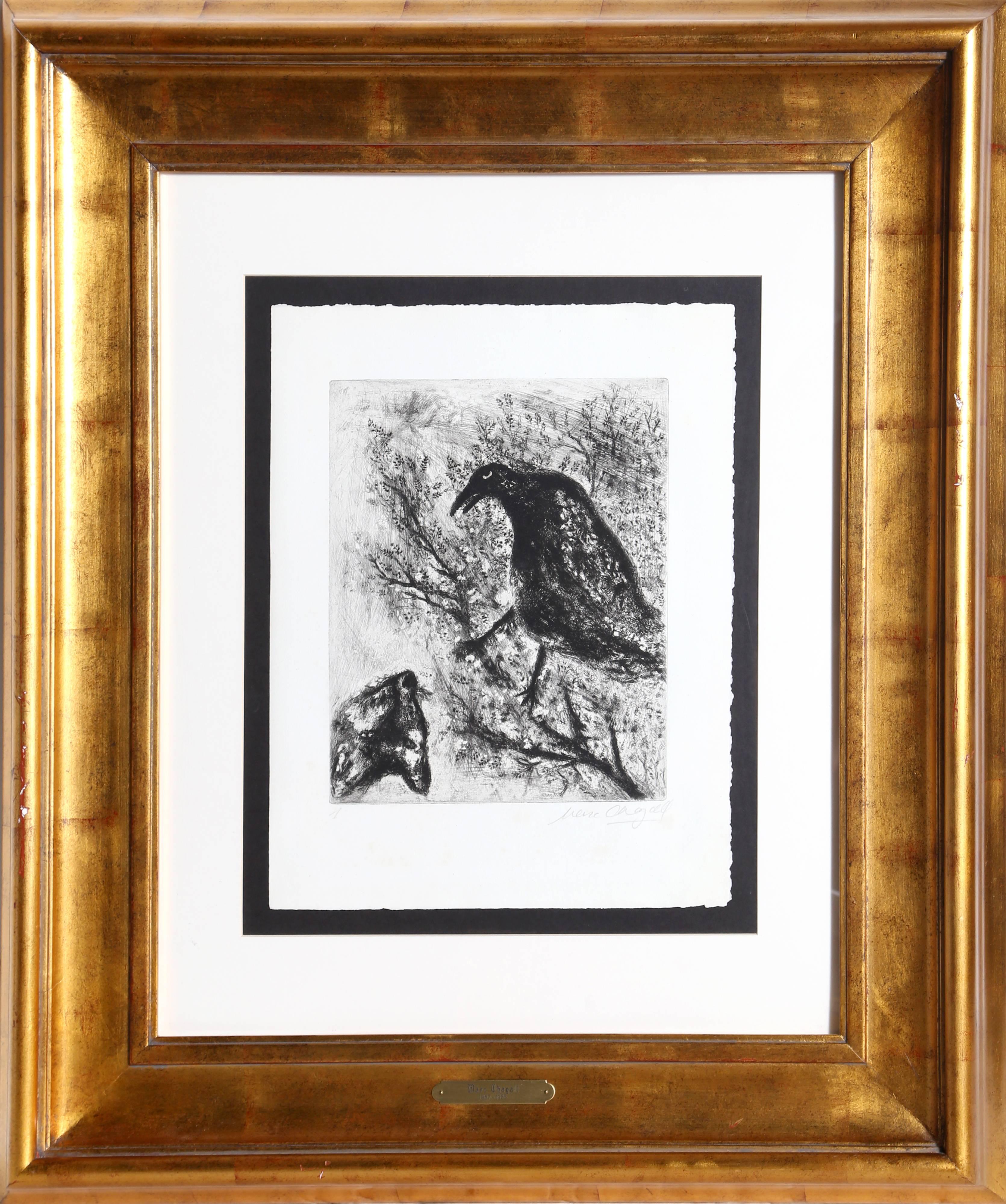 Marc Chagall Animal Print - The Crow and the Fox from Les Fables de la Fontaine