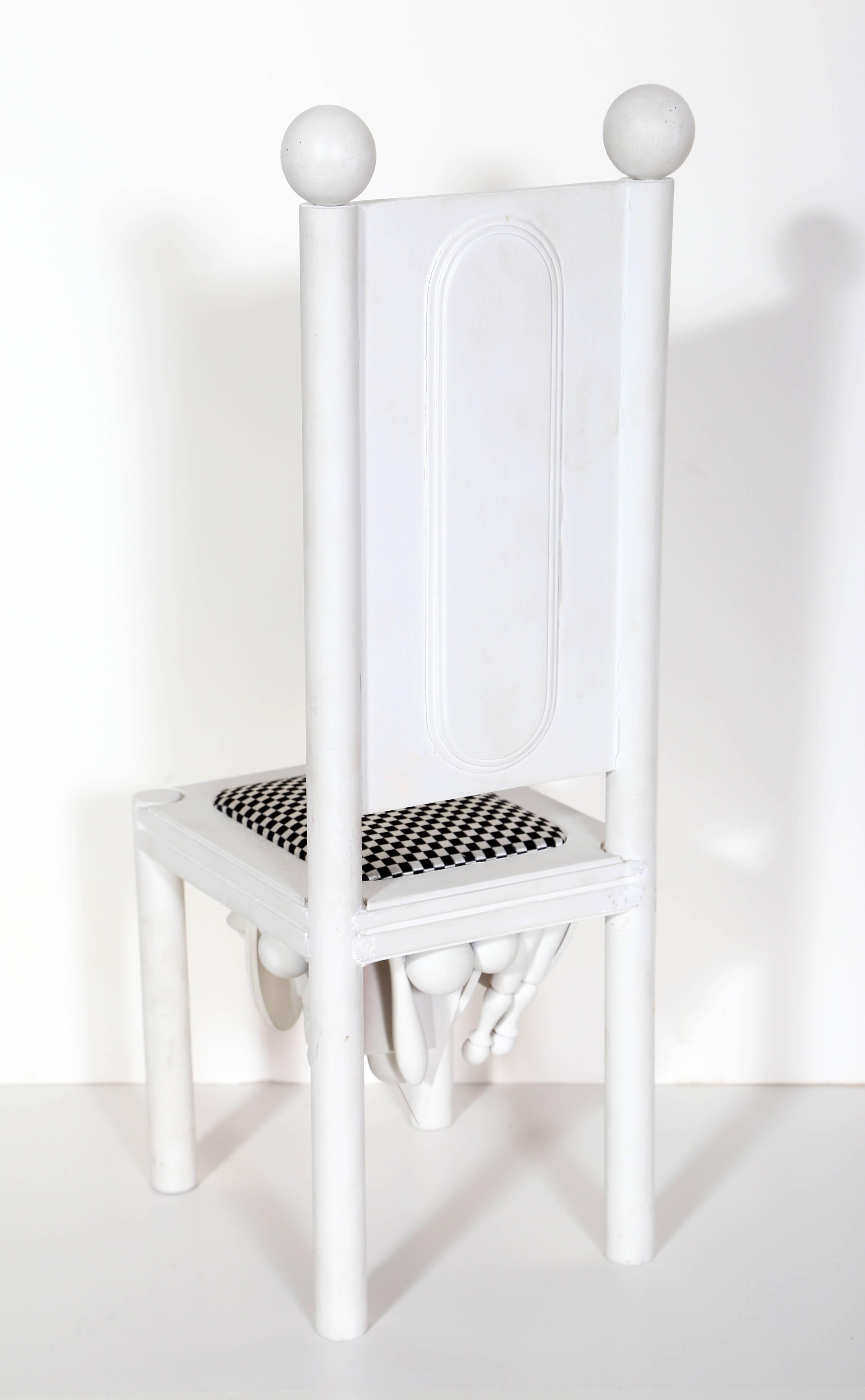 Chair, Modernist Tabletop Sculpture by Lucio Del Pezzo For Sale 3