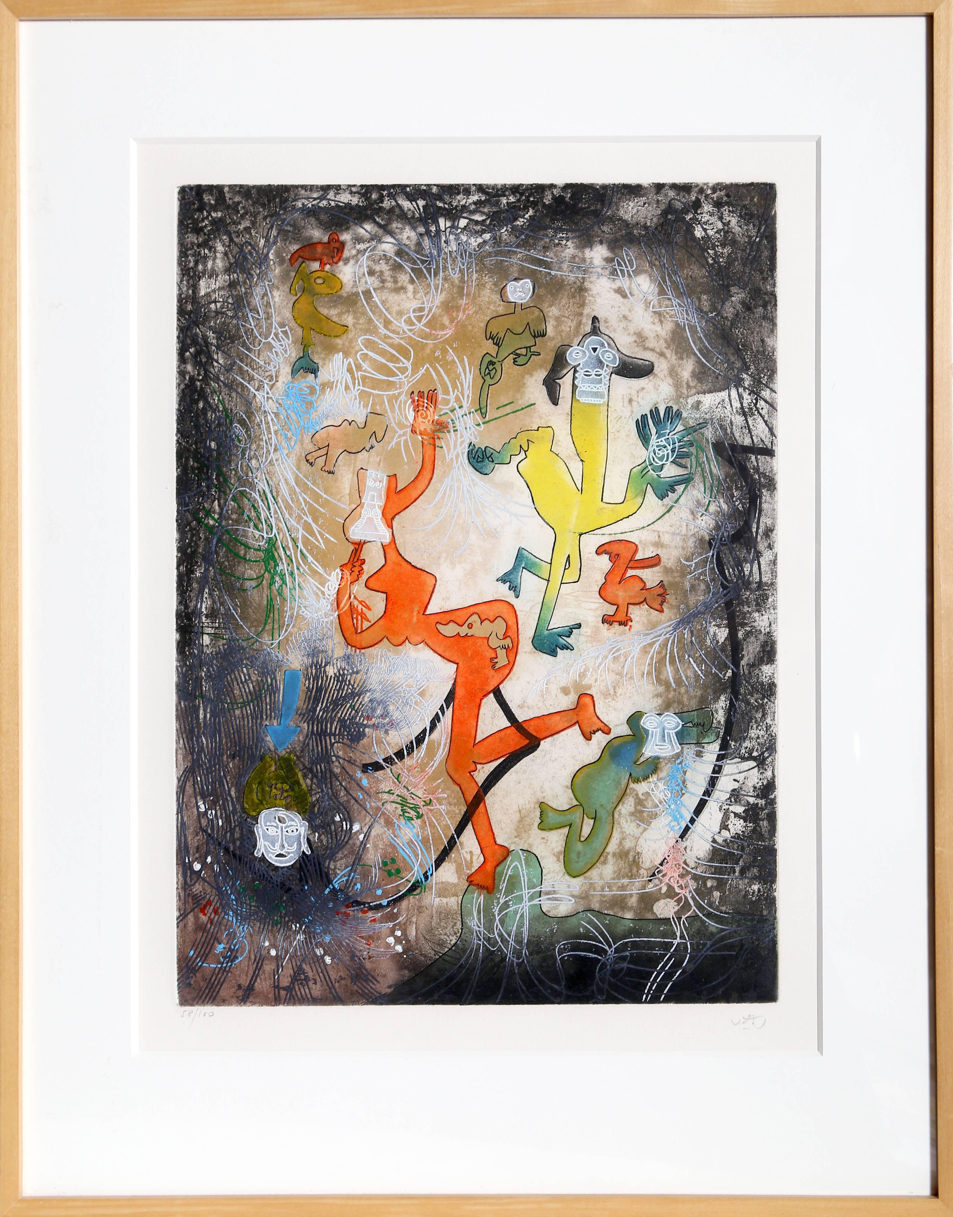 Roberto Matta Figurative Print - untitled from Carne Amont