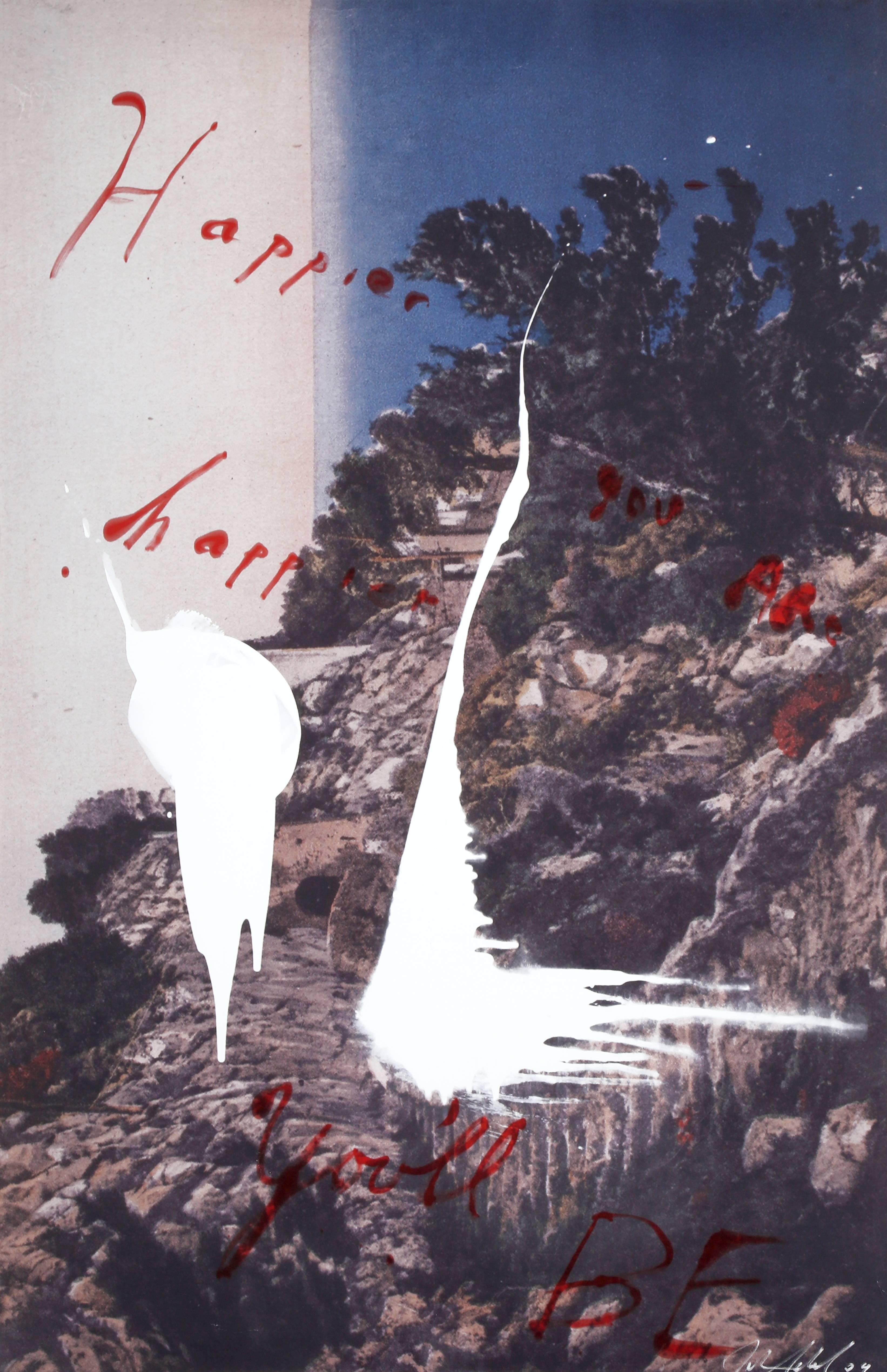 Julian Schnabel Abstract Print - Happier you are ... Happier you'll be