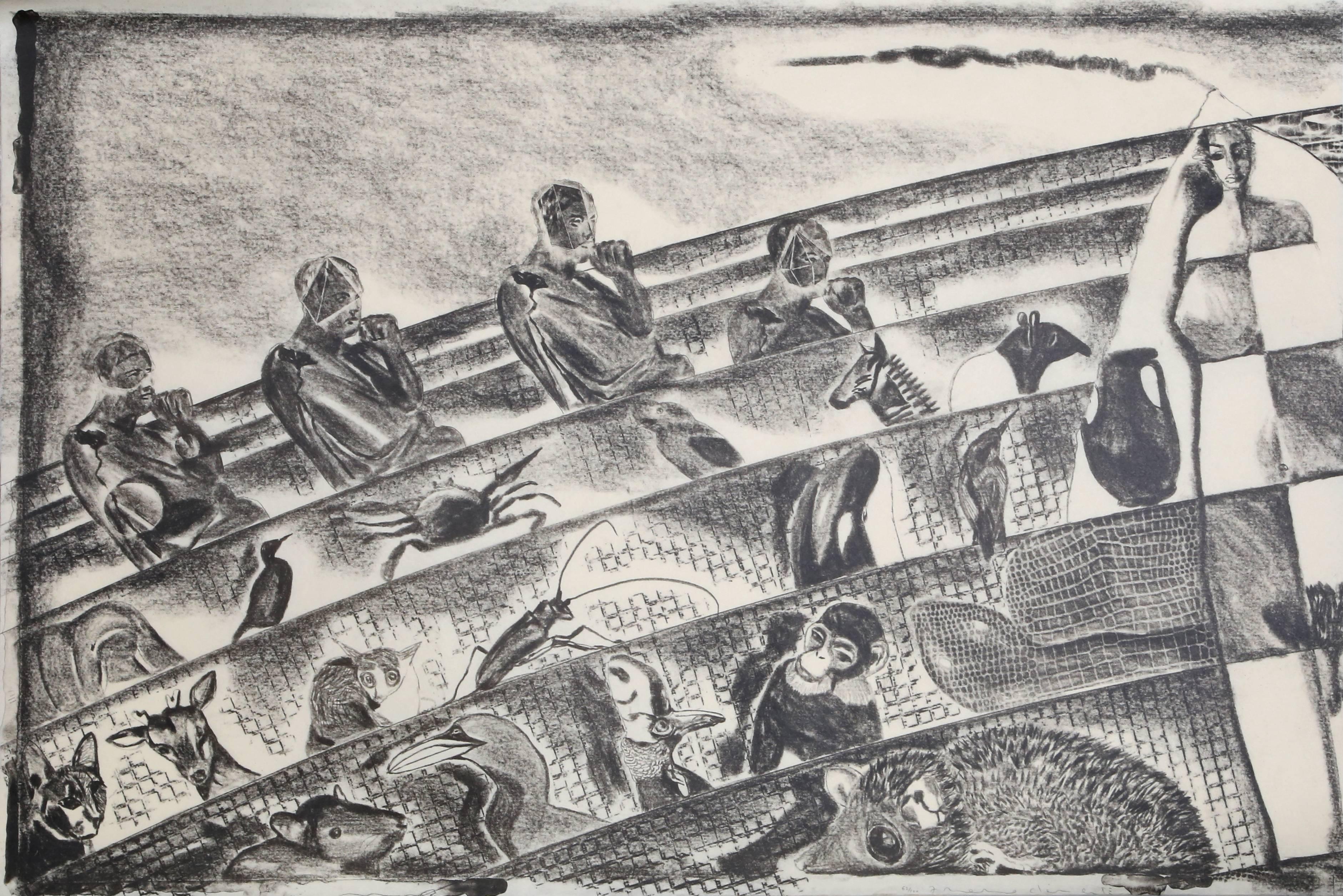 Departure of the Argonaut (Triptych) - Print by Francesco Clemente