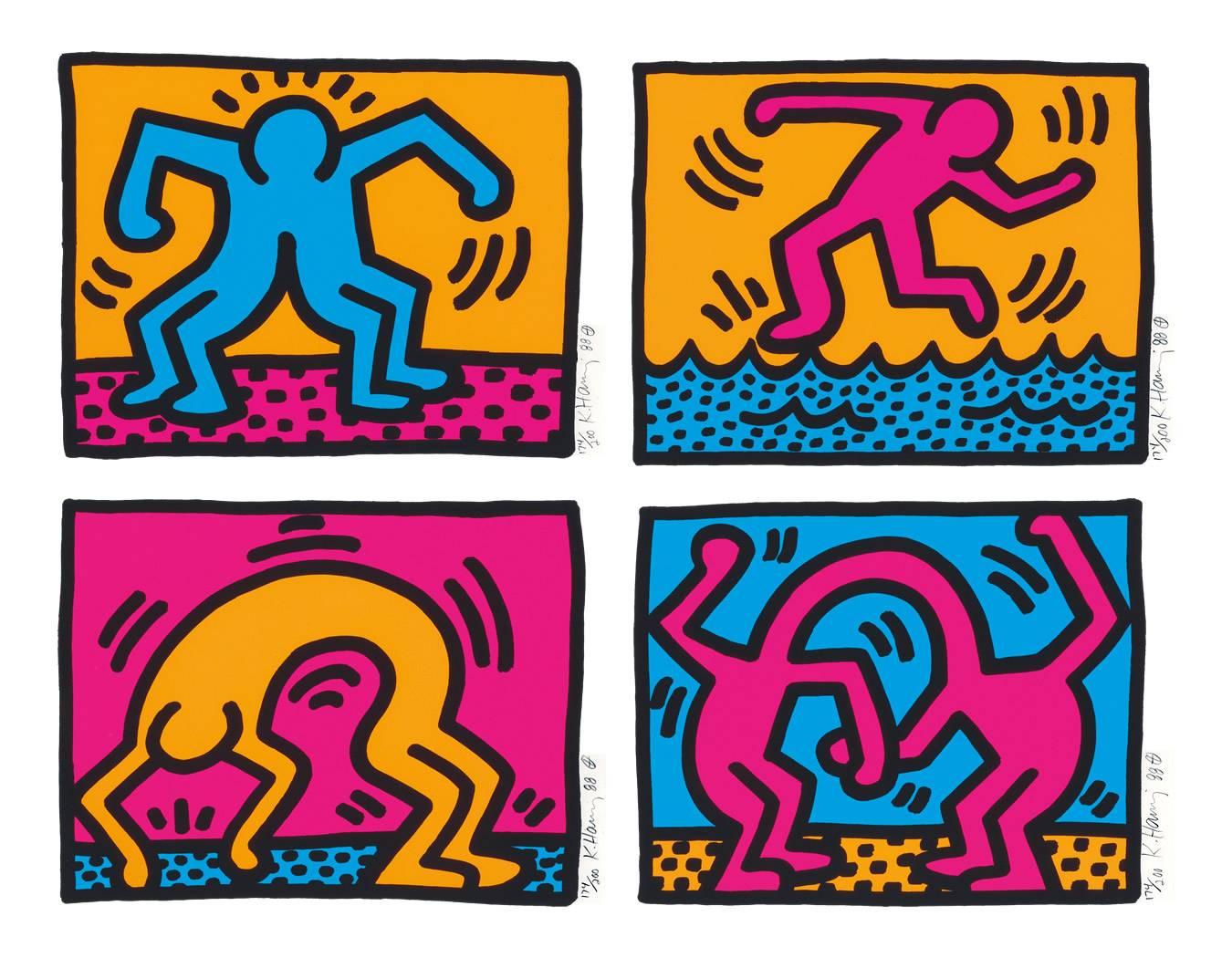 Keith Haring Figurative Print - Pop Shop II, Complete Portfolio 4 pieces