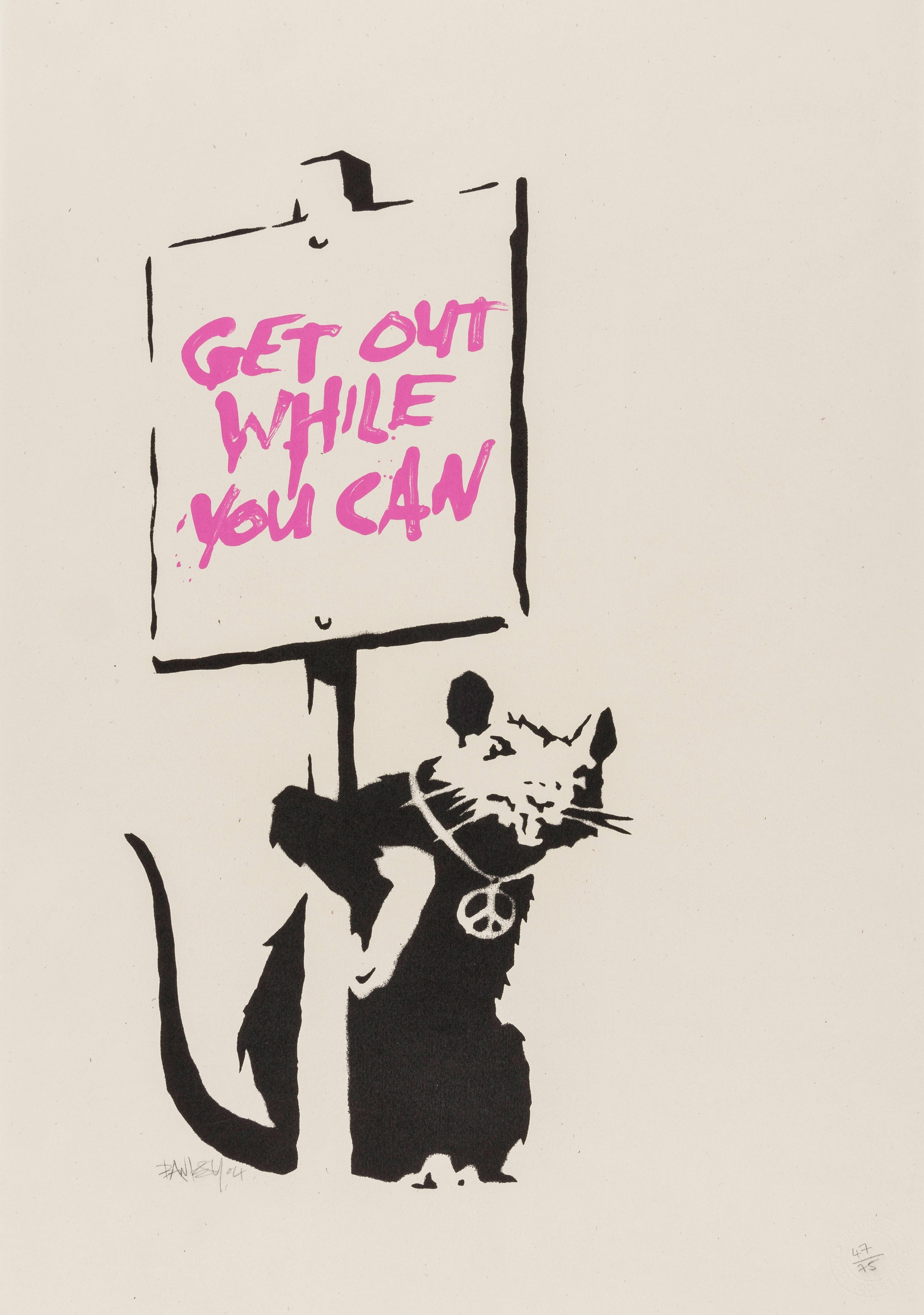 Banksy Print - Get out while you can