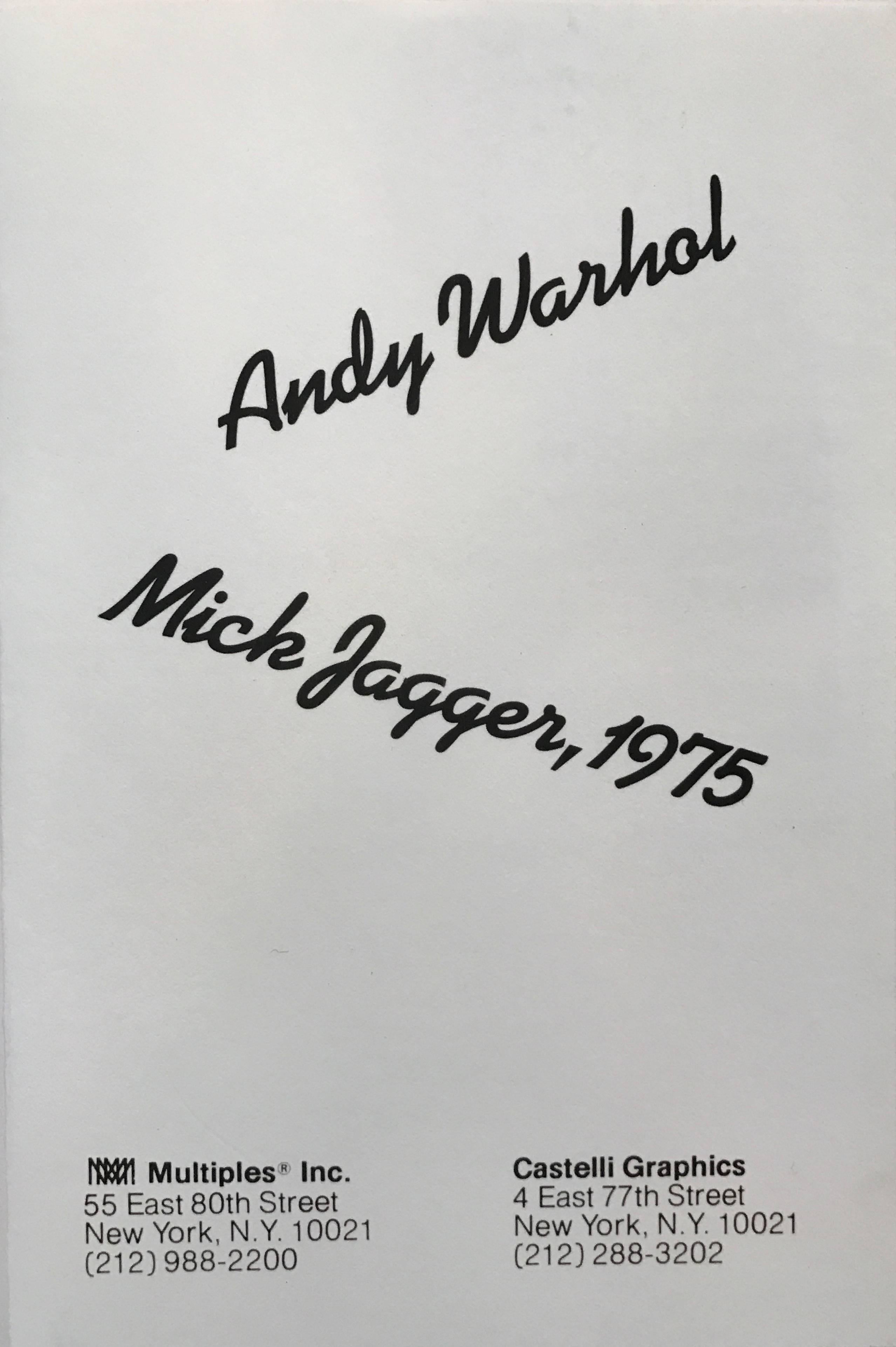 Mick Jagger 1975 - Contemporary Print by (after) Andy Warhol