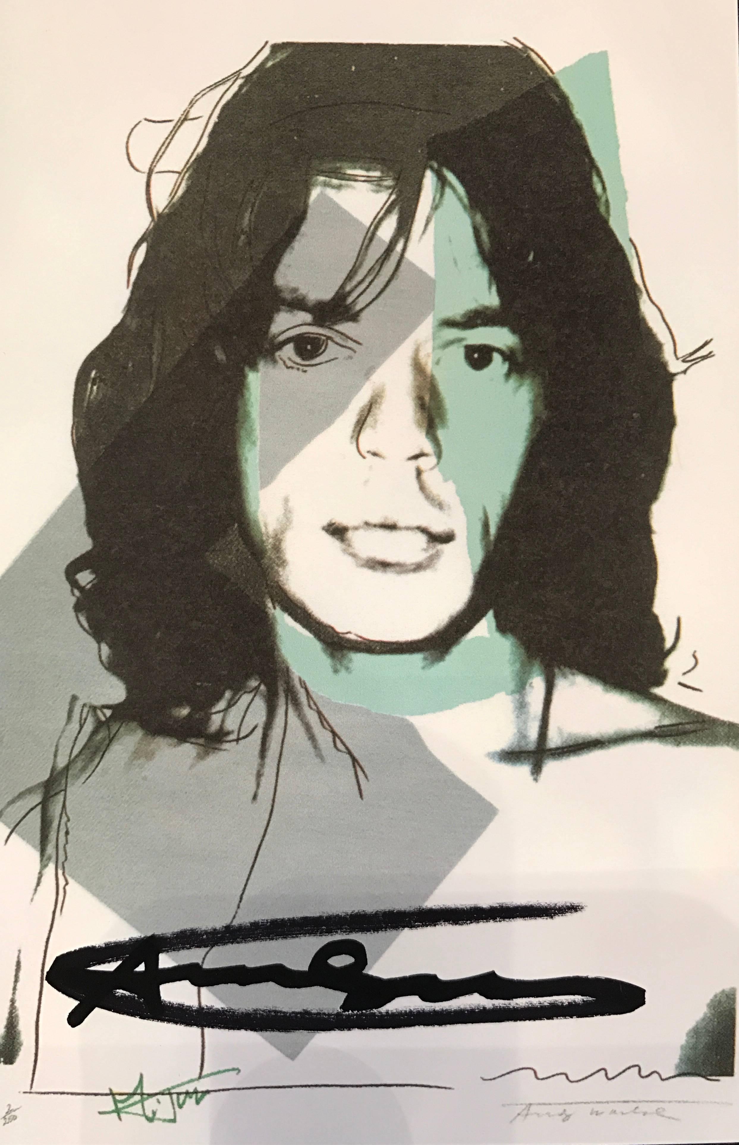 (after) Andy Warhol Portrait Print - Mick Jagger announcement 