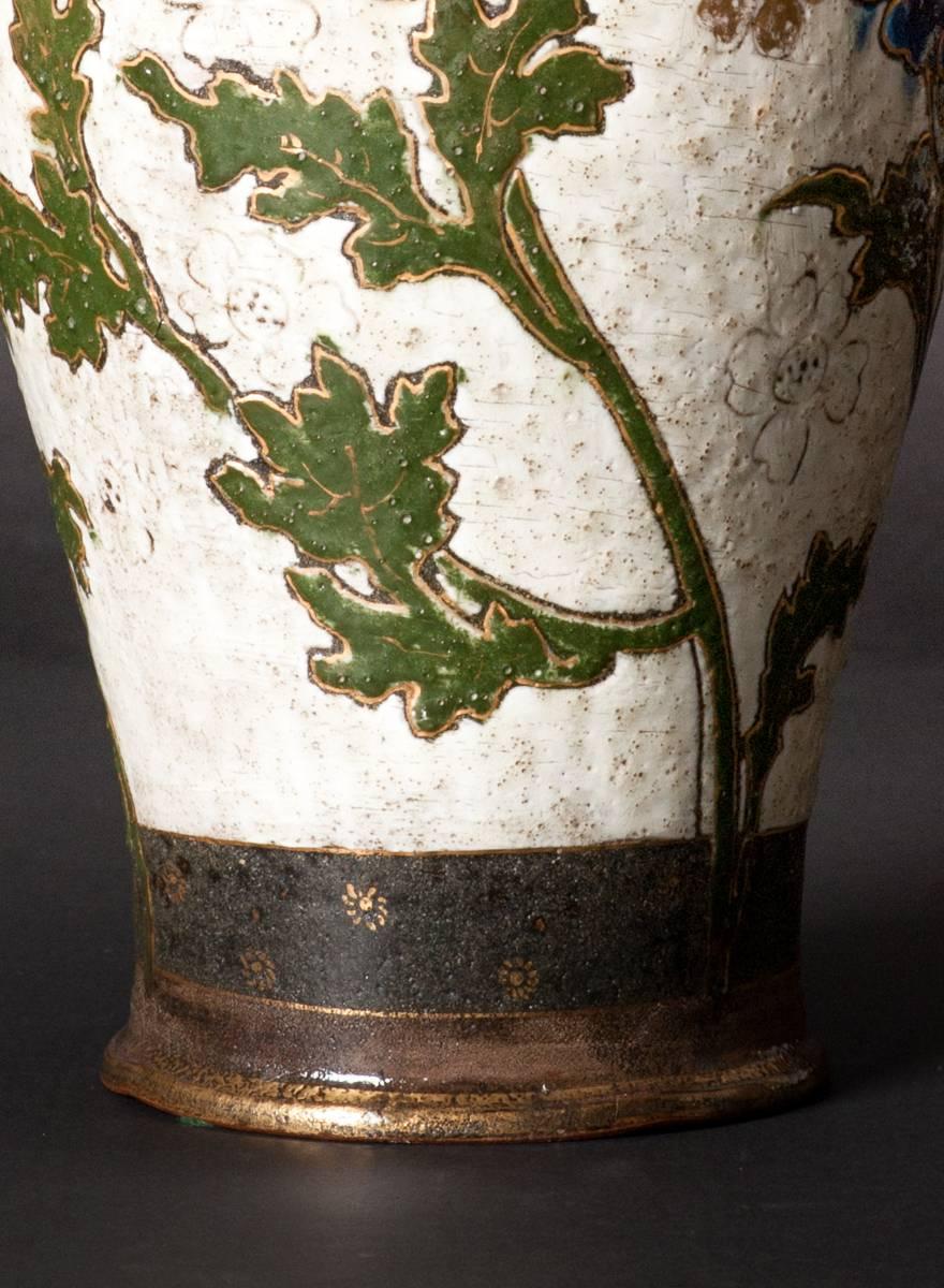 Poppy Vase - Art Nouveau Art by Ernest Chaplet & Edouard Dammousse