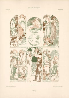 Gerlach's Allegorien-Teller #83: „Seasons“ Lithographie von Carl Otto Czeschka