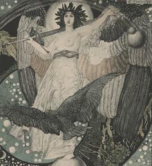 Placa Allegorien nº 78 de Gerlach: "Astronomía, la creación, la mentira" Litografía