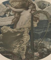 Gerlach's Allegorien Plate #98: "Poesia" Litografia di Carl Otto Czeschka