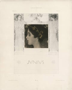 Gerlach's Allegorien Folio, plate #53: "Junius" Lithograph, Gustav Klimt.