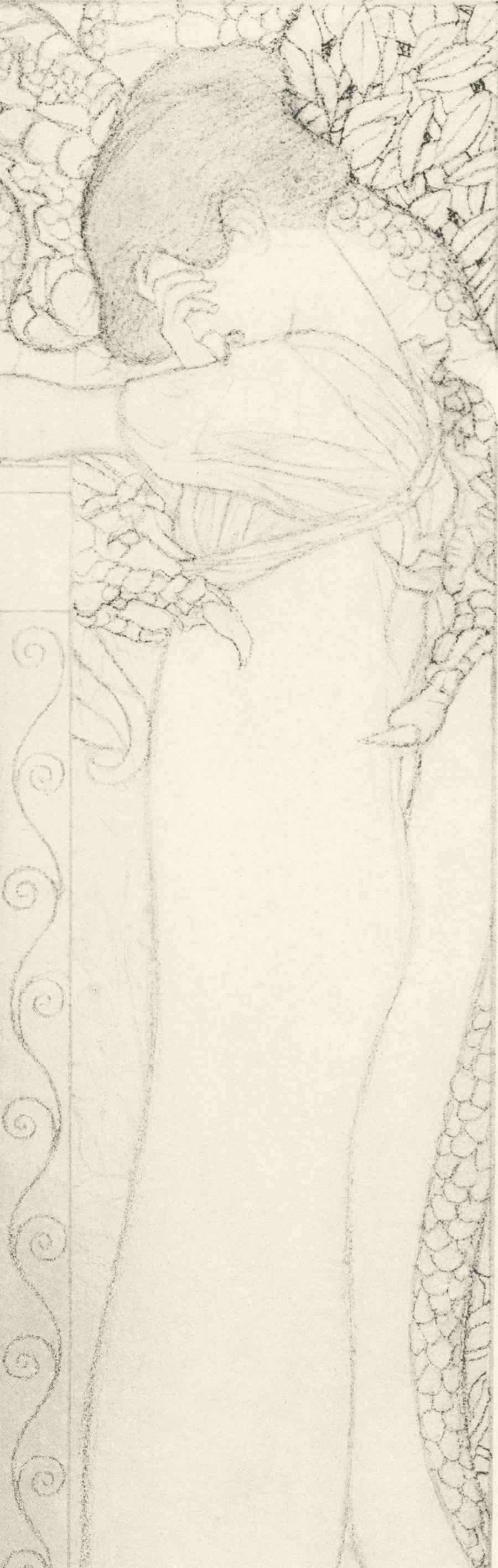 Allegorien de Gerlach, planche n°66 : Lithographie « Tragedy », Gustav Klimt. en vente 2