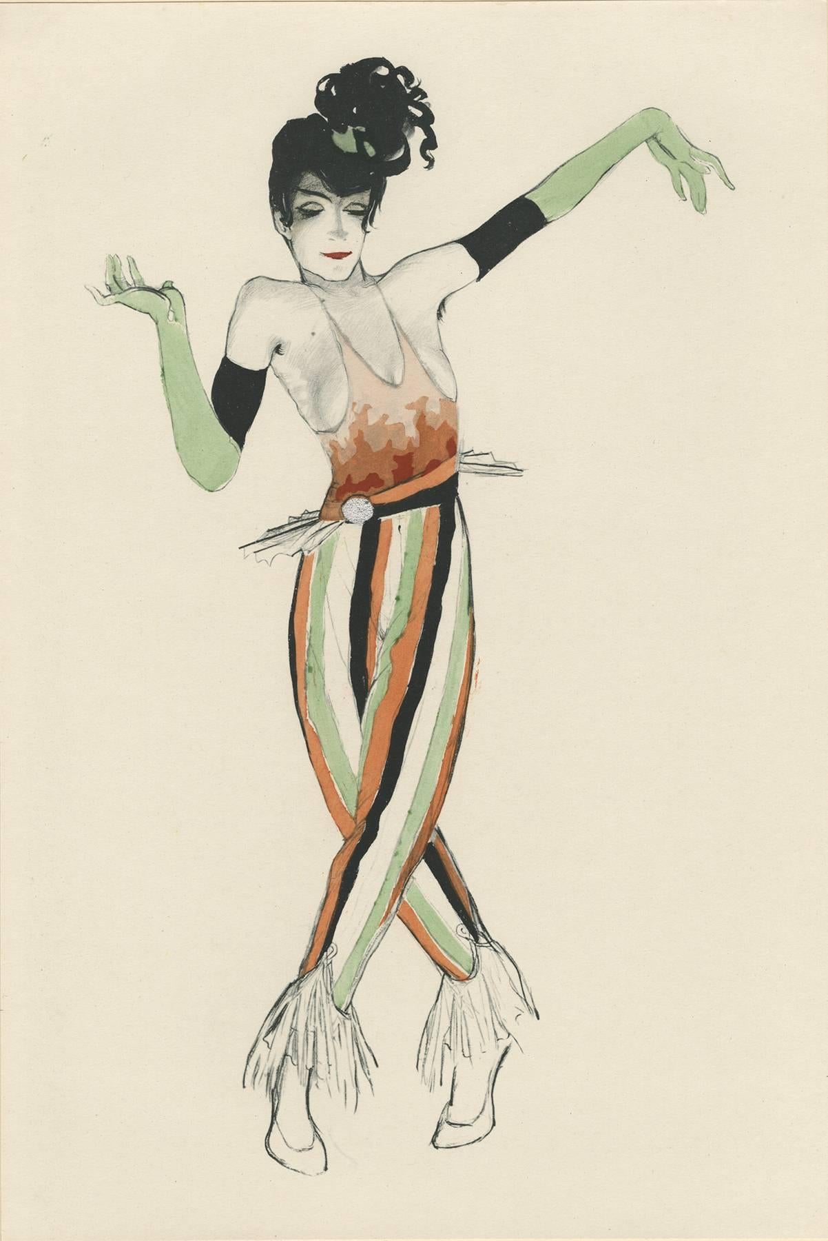 Walter Schnackenberg Figurative Print - Ballet und Pantomime "Scherzo II", plate #15.