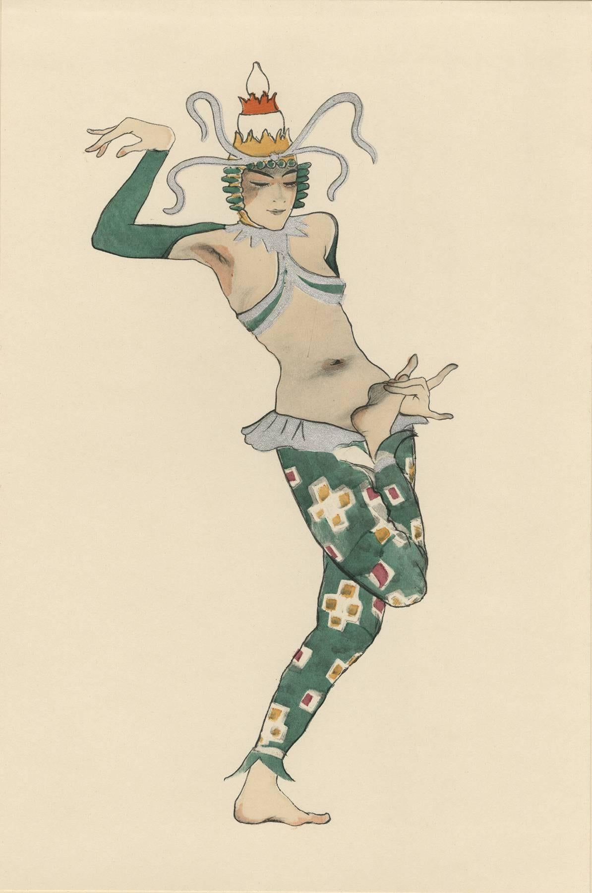Walter Schnackenberg Figurative Print - Ballet und Pantomime "Bingha", plate #8.