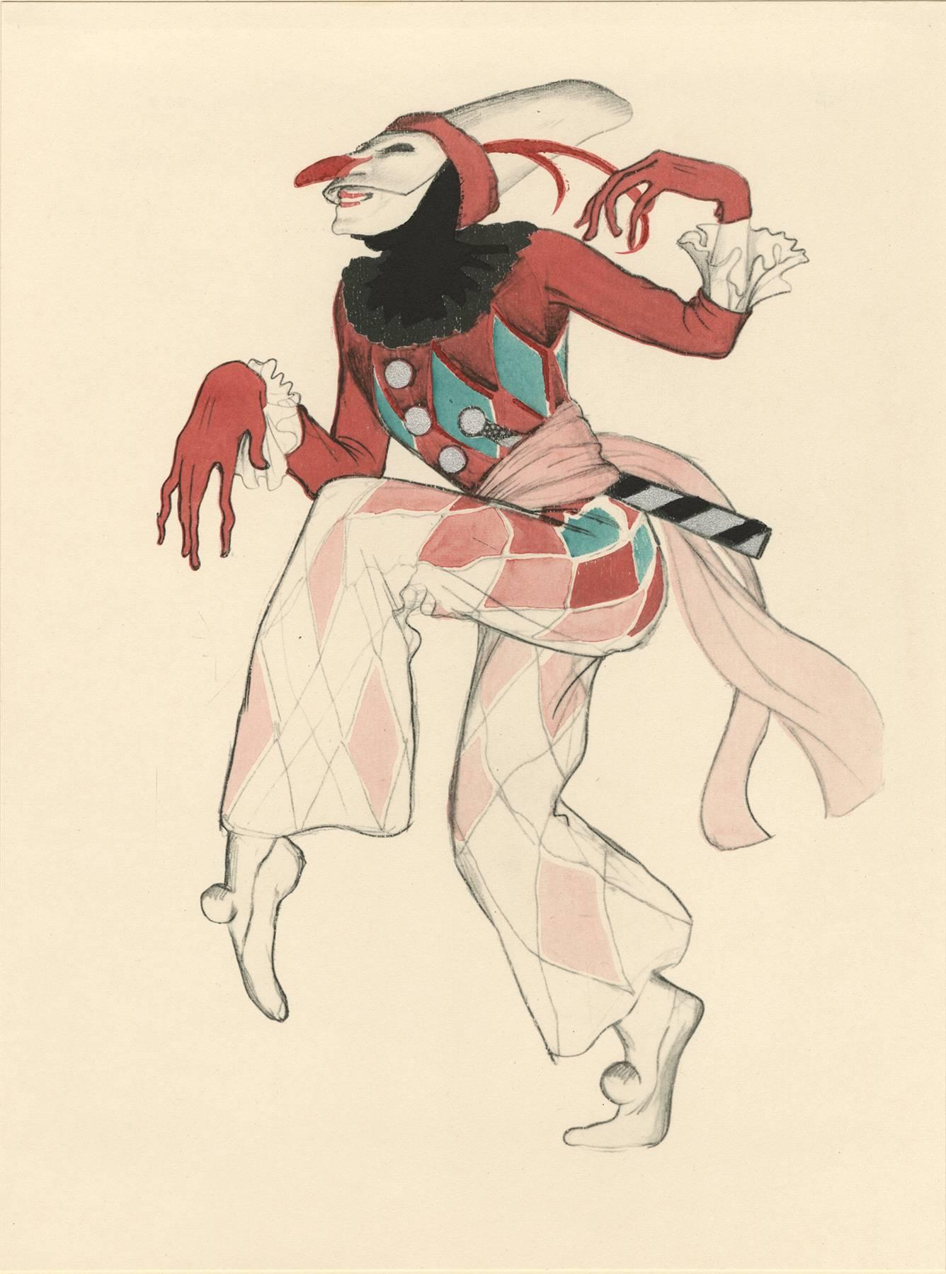 Walter Schnackenberg Figurative Print - Ballet und Pantomime "Harlekin", plate #10.