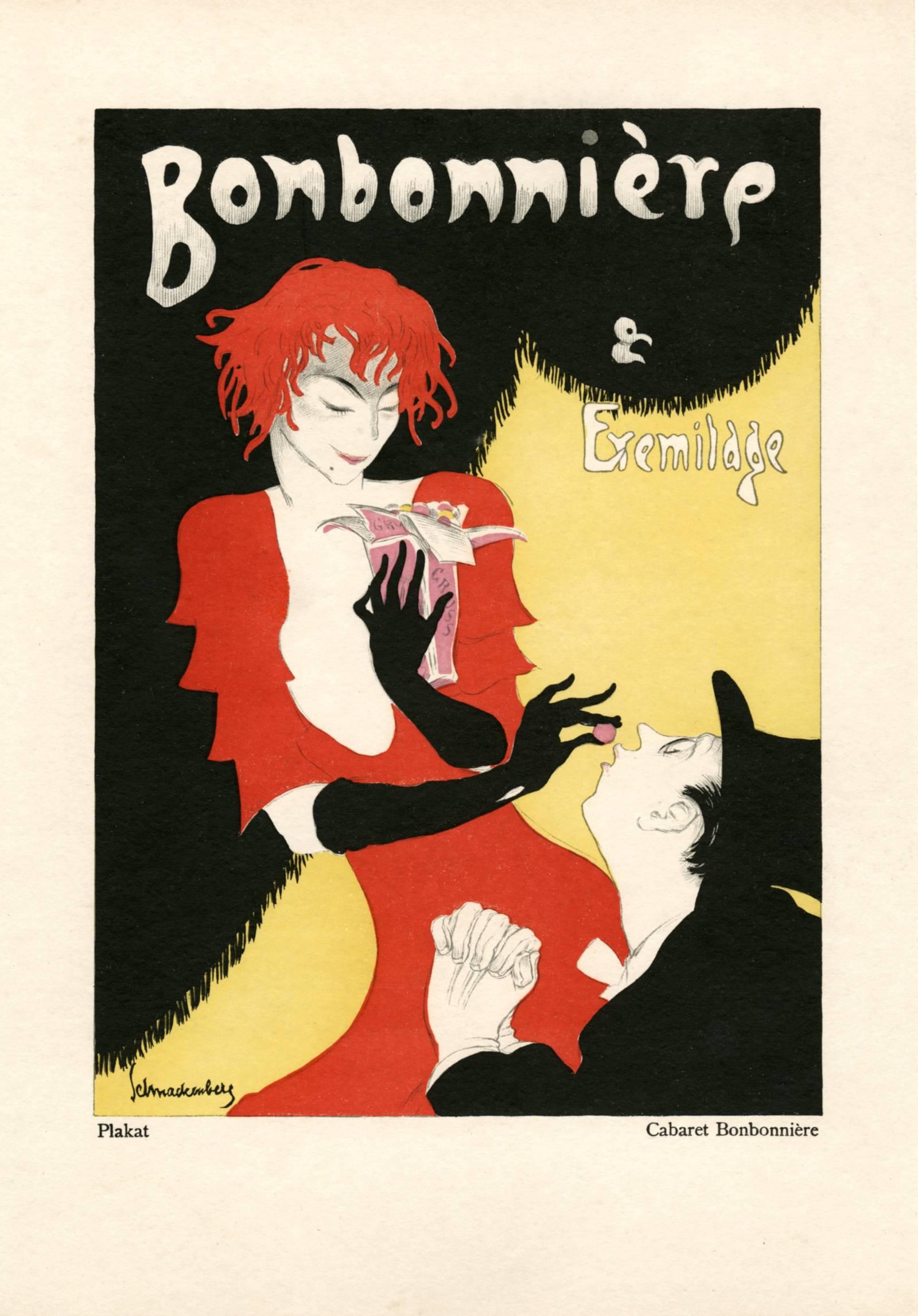 Walter Schnackenberg Figurative Print – Kostüme, Plakate und Dekorationen, „Cabaret Bonbonniere“
