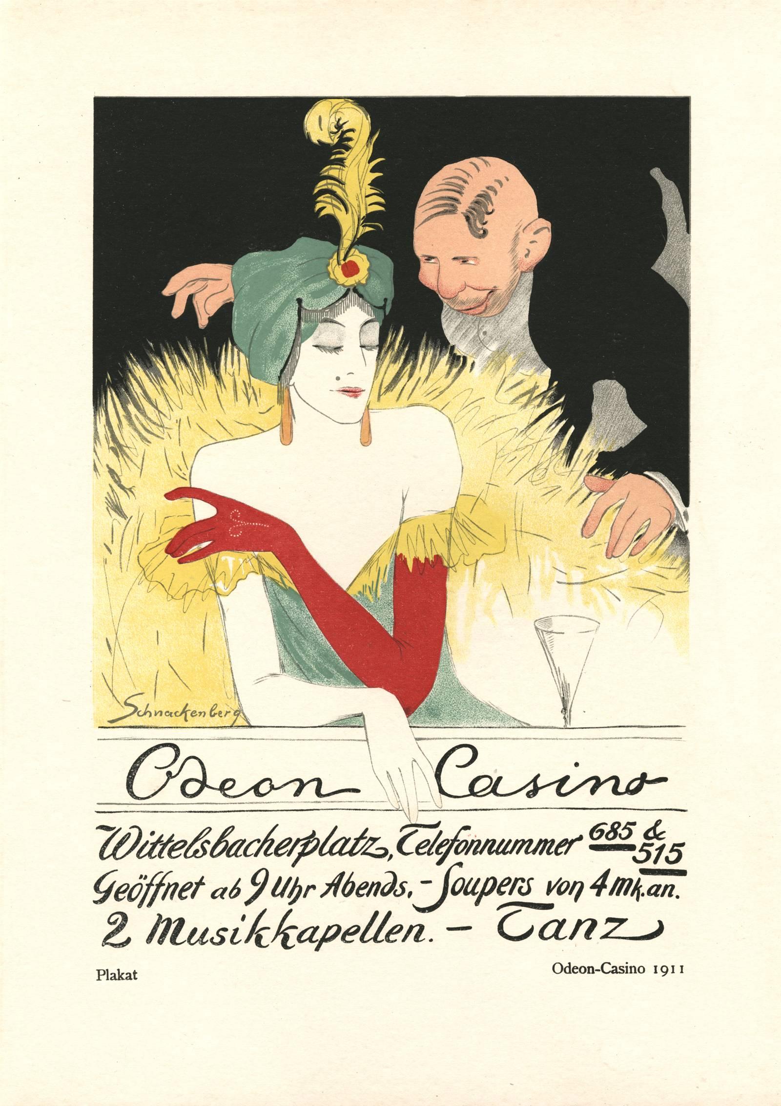 Walter Schnackenberg Figurative Print - Kostume, Plakate, und Dekorationen, "Odeon-Casino 1911"