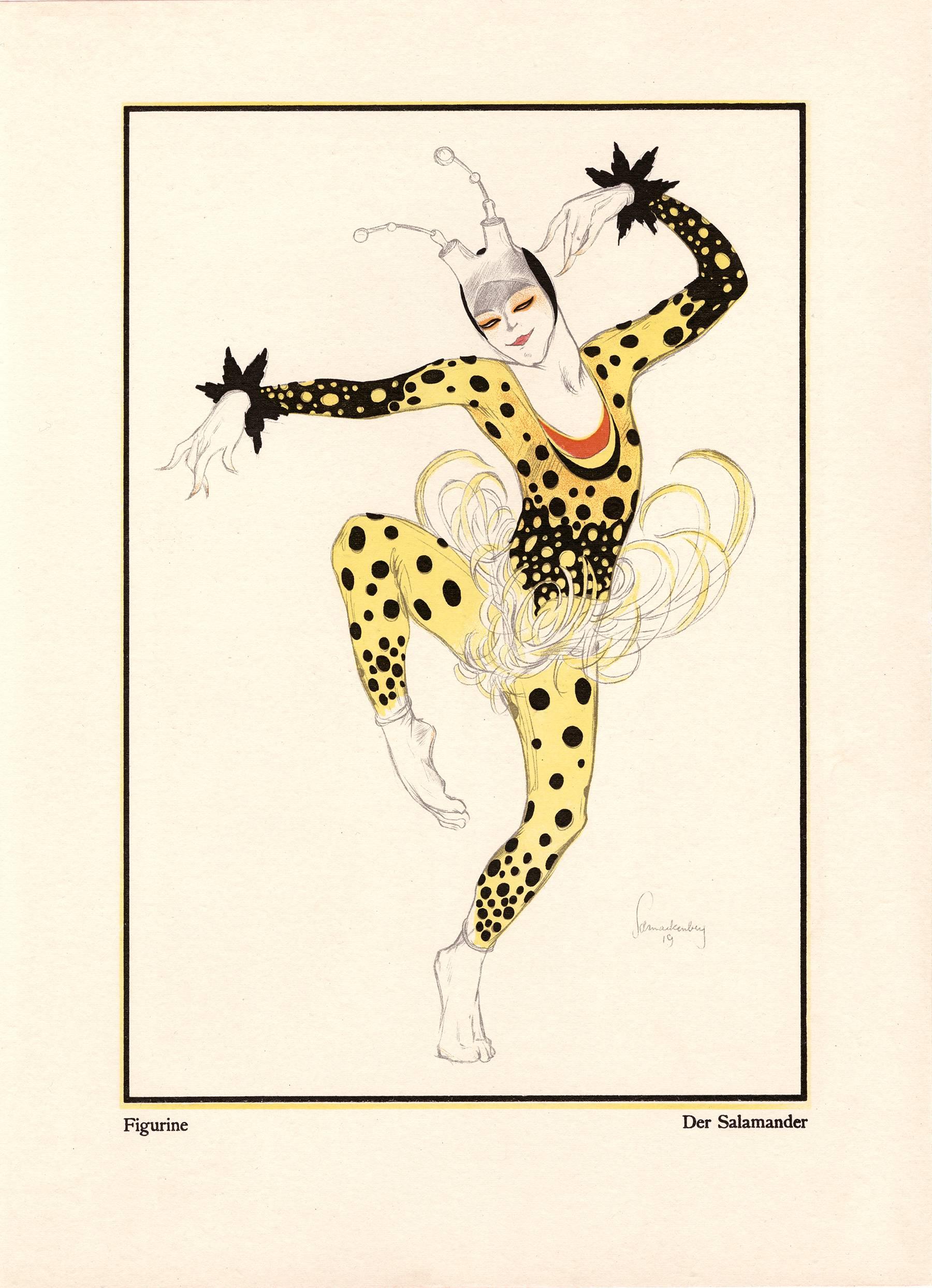 Walter Schnackenberg Figurative Print – Kostüme, Plakate und Dekorationen, „Der Salamander“