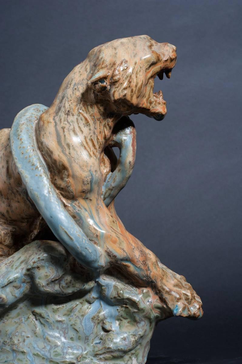 Best known as a sculptor of anamalia, Ecole des Beaux-Arts-trained Thomas Francois Cartier concentrated on hunting dogs and creatures of the wild. His depictions of big cats, in particular, are powerful psychological renderings equal to their