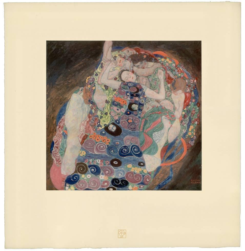 Gustav Klimt & K.K. Hof-und Staatsdruckerei Figurative Print – Das Unternehmen: H.O. Miethke Das Werk Foliant „Die Jungfrauen“ Collotypie Druck