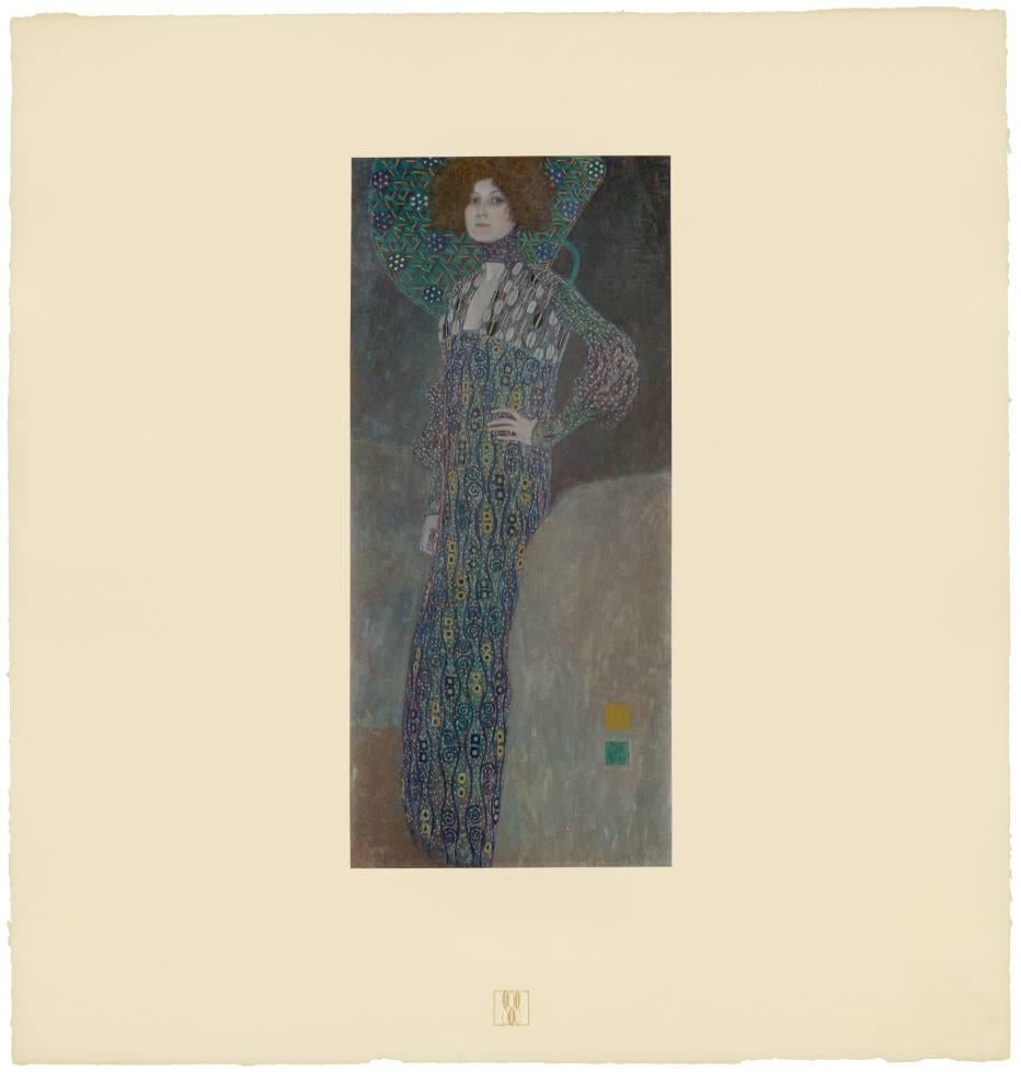 Figurative Print Gustav Klimt & K.K. Hof-und Staatsdruckerei - H.O. folio Miethke Das Werk « Portrait of Emilie Flöge » (Portrait d'Emile Flöge) tirage collotype