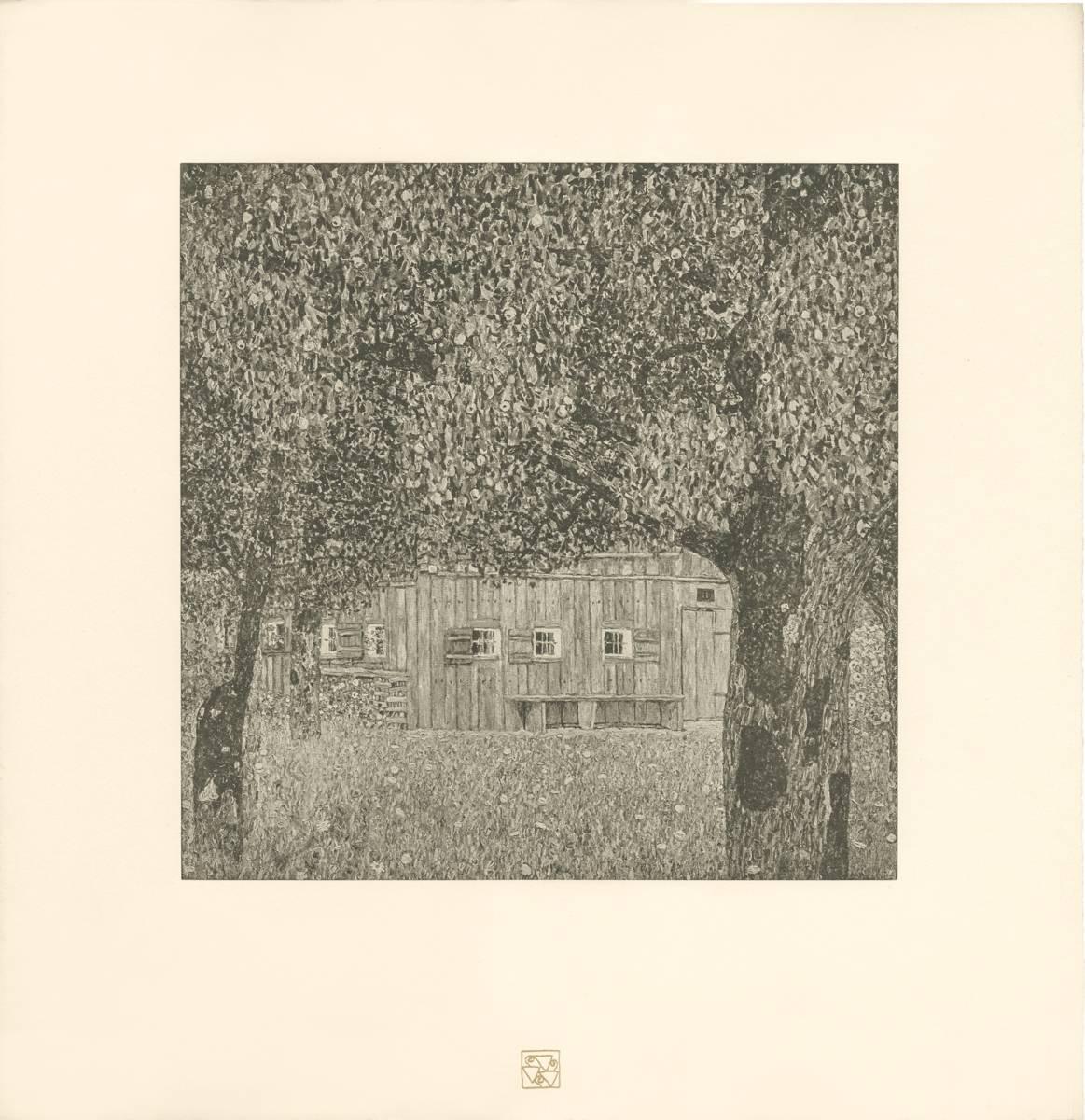 Gustav Klimt & K.K. Hof-und Staatsdruckerei Landscape Print - H.O. Miethke Das Werk folio "Farm House in Buchberg" collotype print