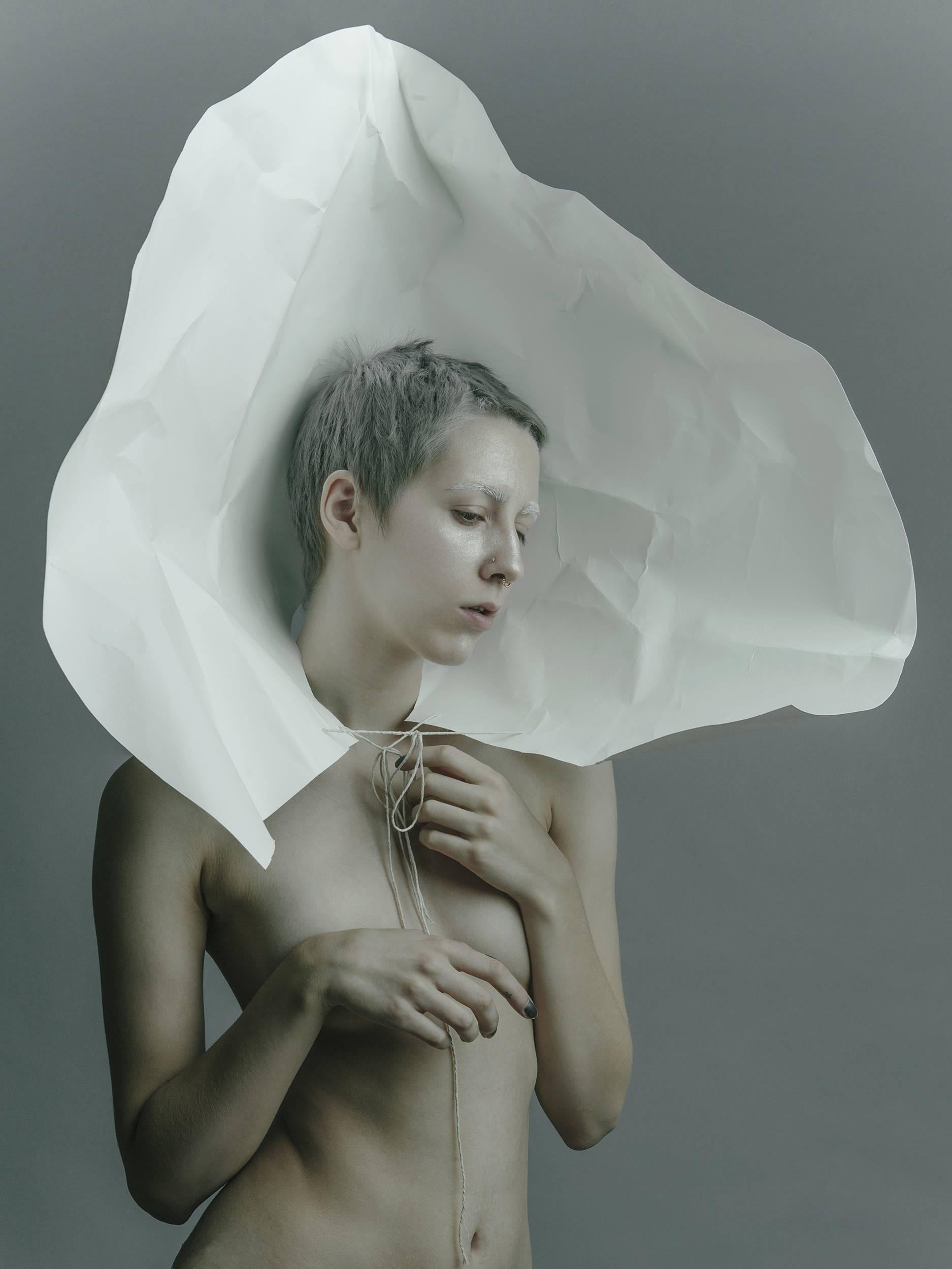 Sarah Pezdek Figurative Photograph - "Papyrophobia" 18x24 Archival Inkjet Print w/Mat. Limited edition of 8.