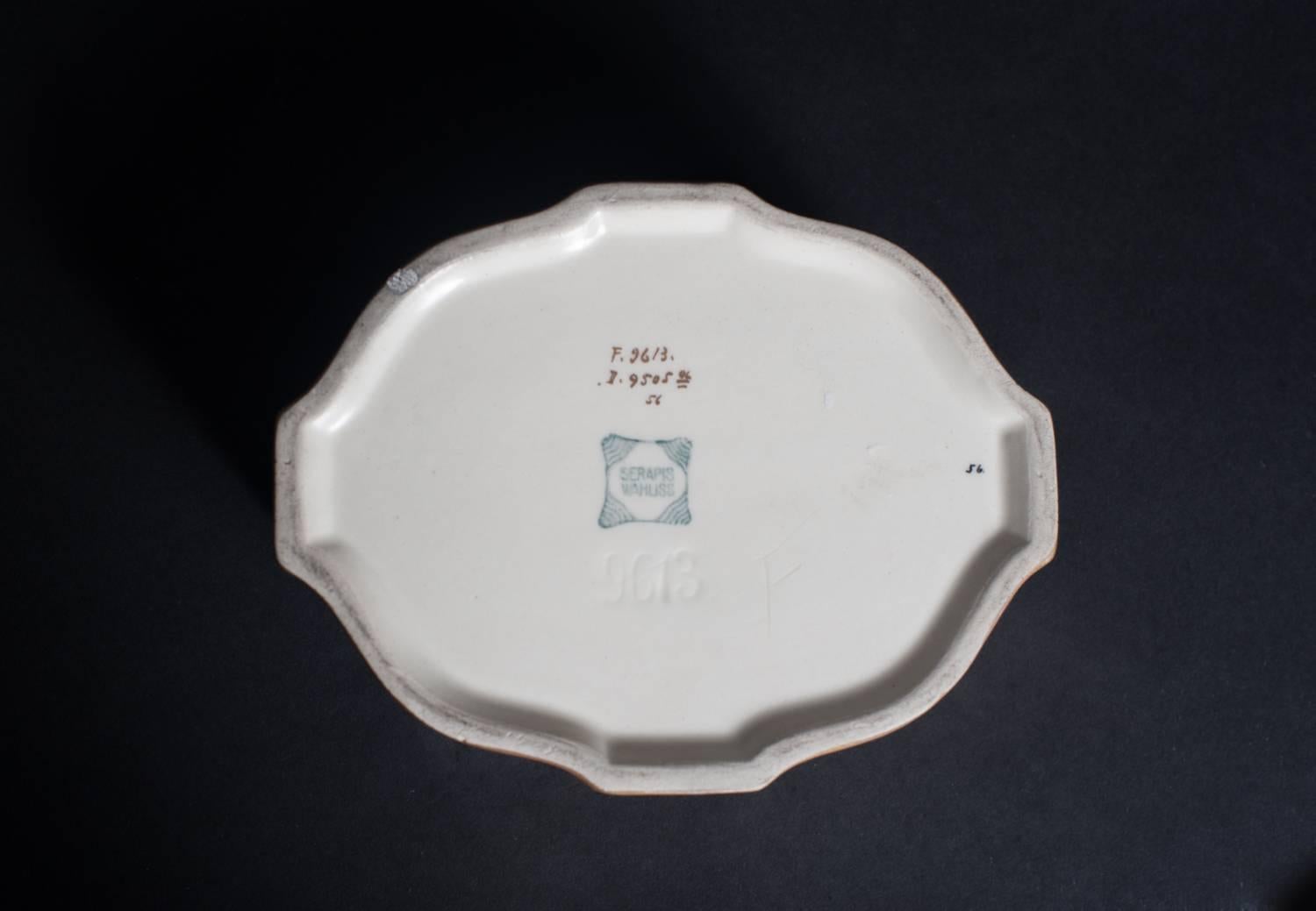 Scatola di porcellana con coperchio Serapis-Wahliss Jugendstil 3